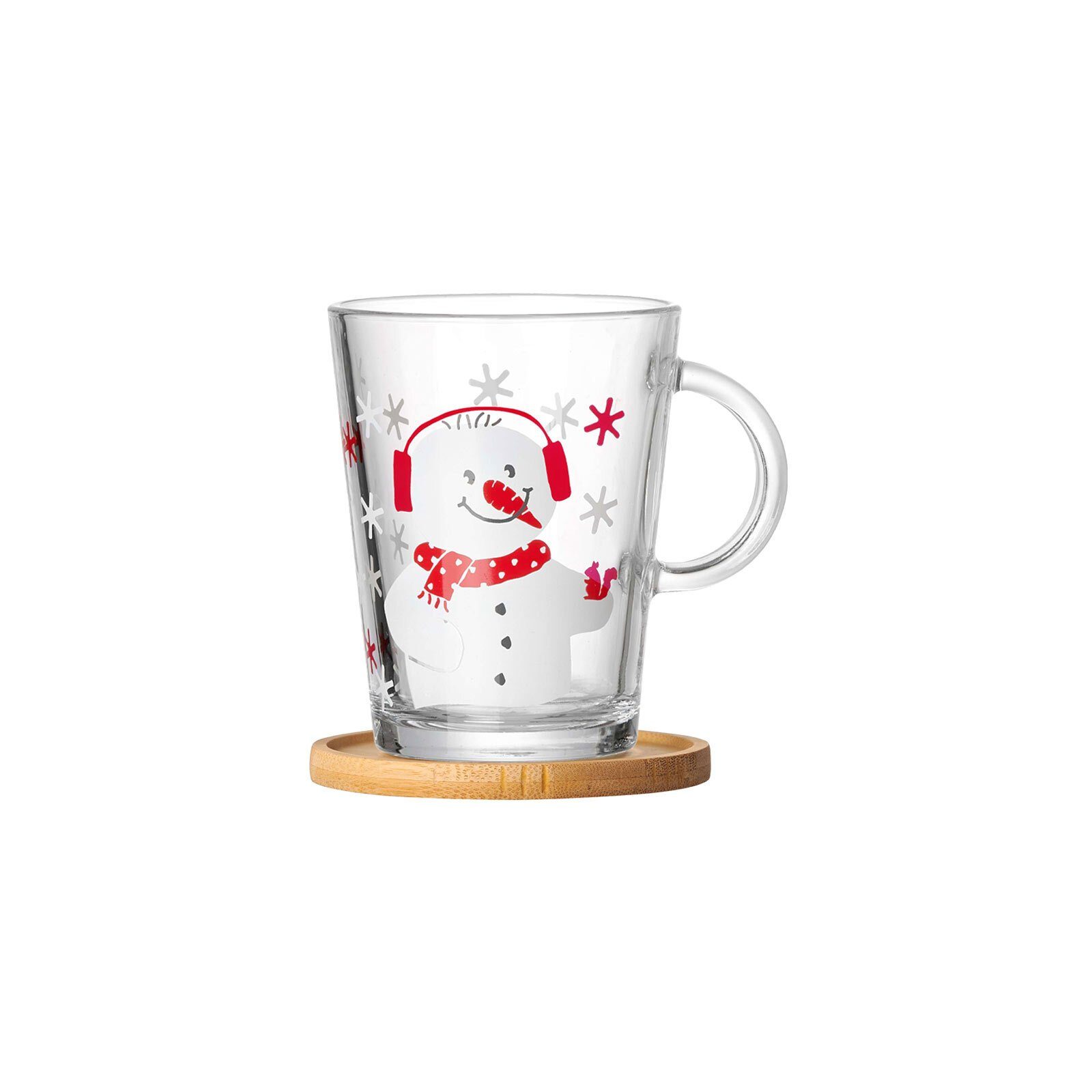 Ritzenhoff & Breker Tasse Tipsy Frosty Teeglas mit Untersetzer 380 ml, Glas