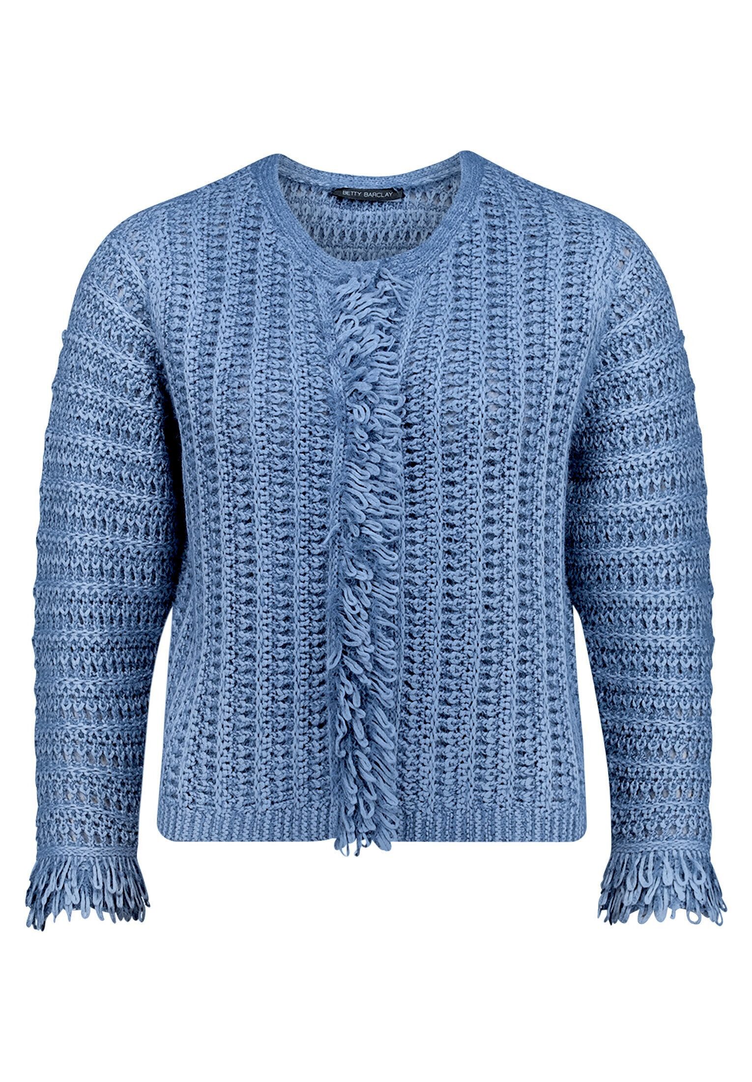 Betty Barclay Strickjacke Damen mit Fransen (1-tlg)