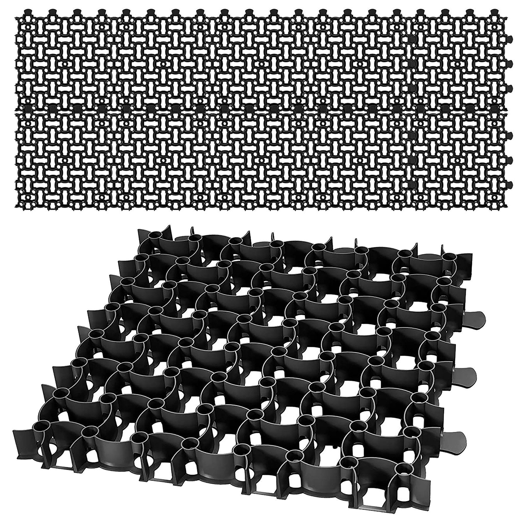 BigDean Rasengitter 10x Paddockplatte SCHWARZ 50x50cm Reitplatzmatten Rasenmatten Rasenwab, 50x50 cm, Set, 10-St., Rasengitter, UV-Beständig, Leichtverlegbar, Belastbar, Erosionsschutz