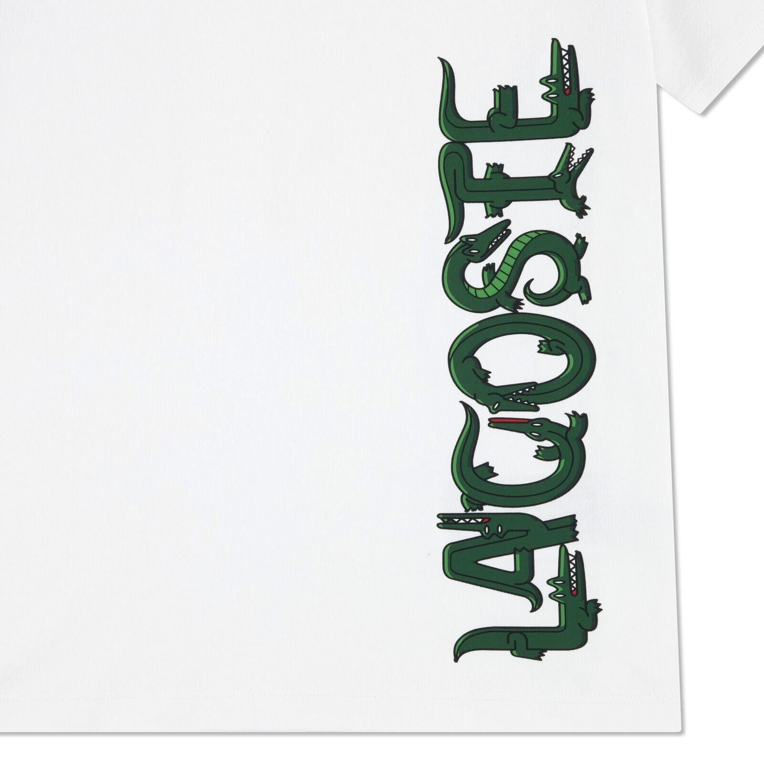 Lacoste T-Shirt Lacoste Kinder T-Shirt mit Seiten-Logo – Weiß