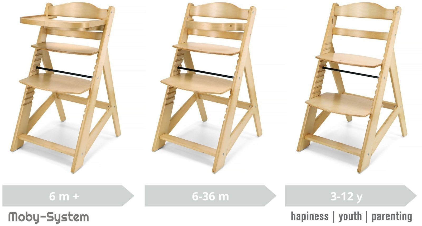 Moby-System Kinderstuhl Kinderstuhl WOODY - Naturholz