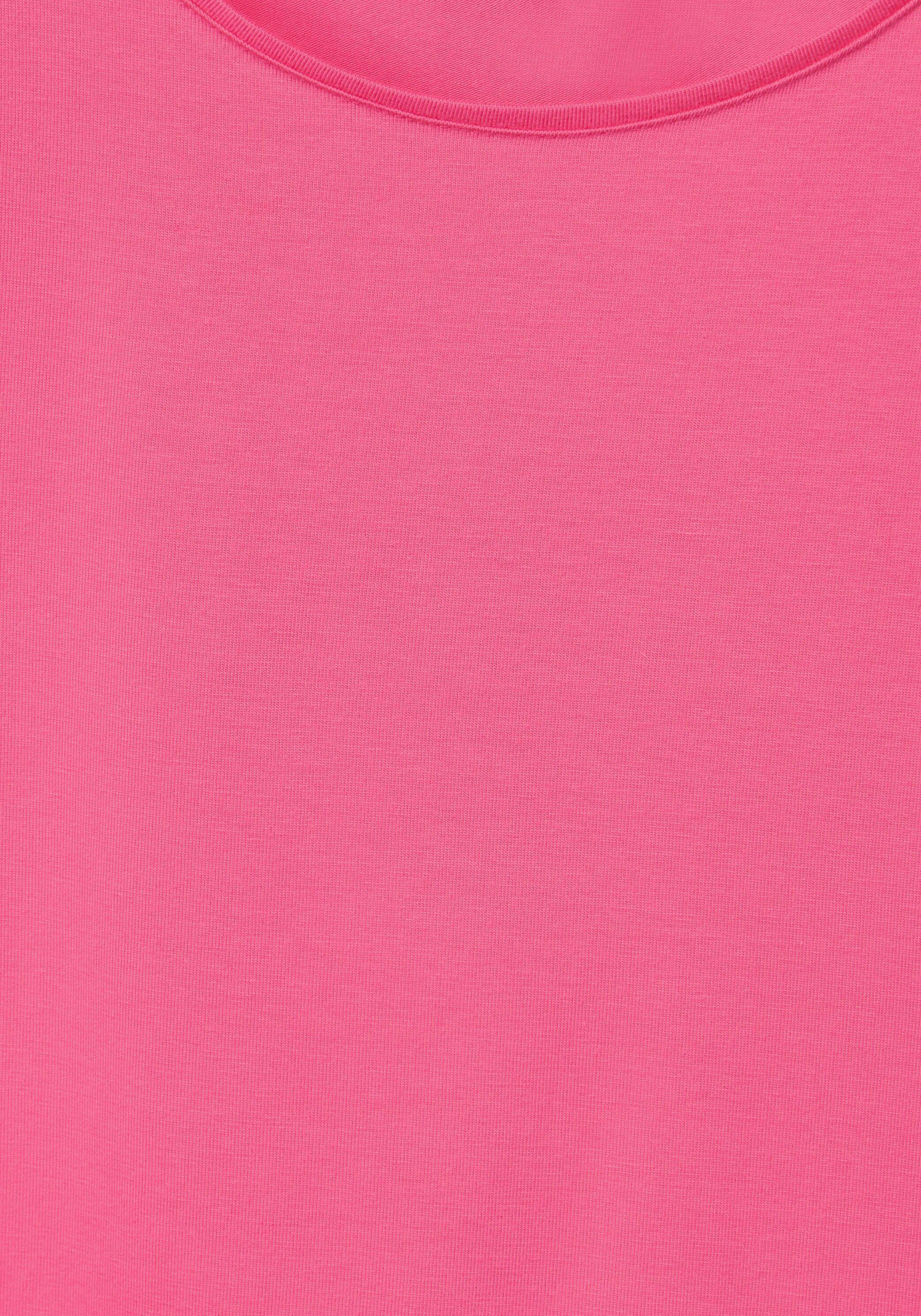 Style ONE Rundhalsausschnitt Tanktop mit berry STREET Anni Unifarbe Top in rose