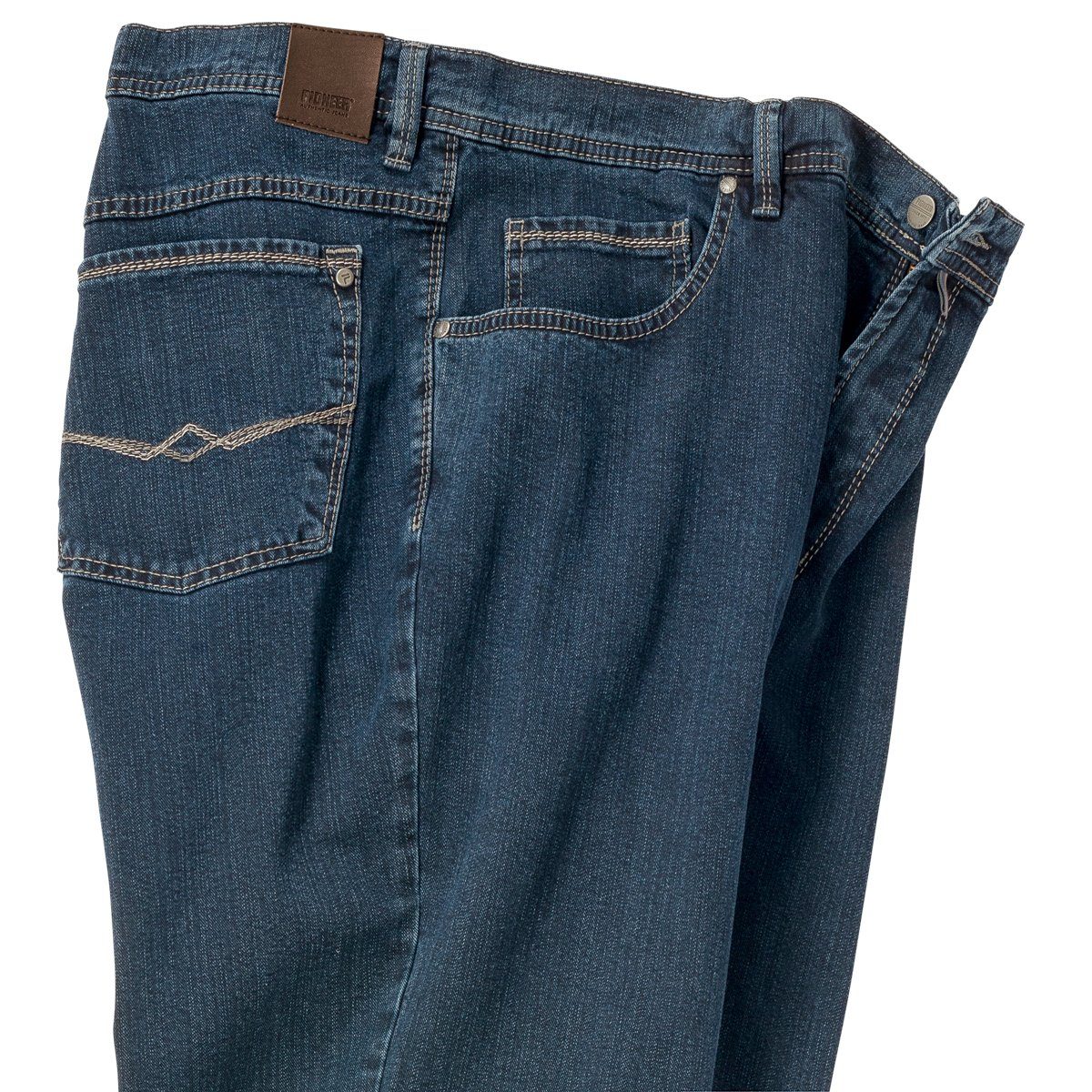 Stretch-Jeans Pionier Peter Größen blue washed Stretch-Jeans Große Pioneer stone