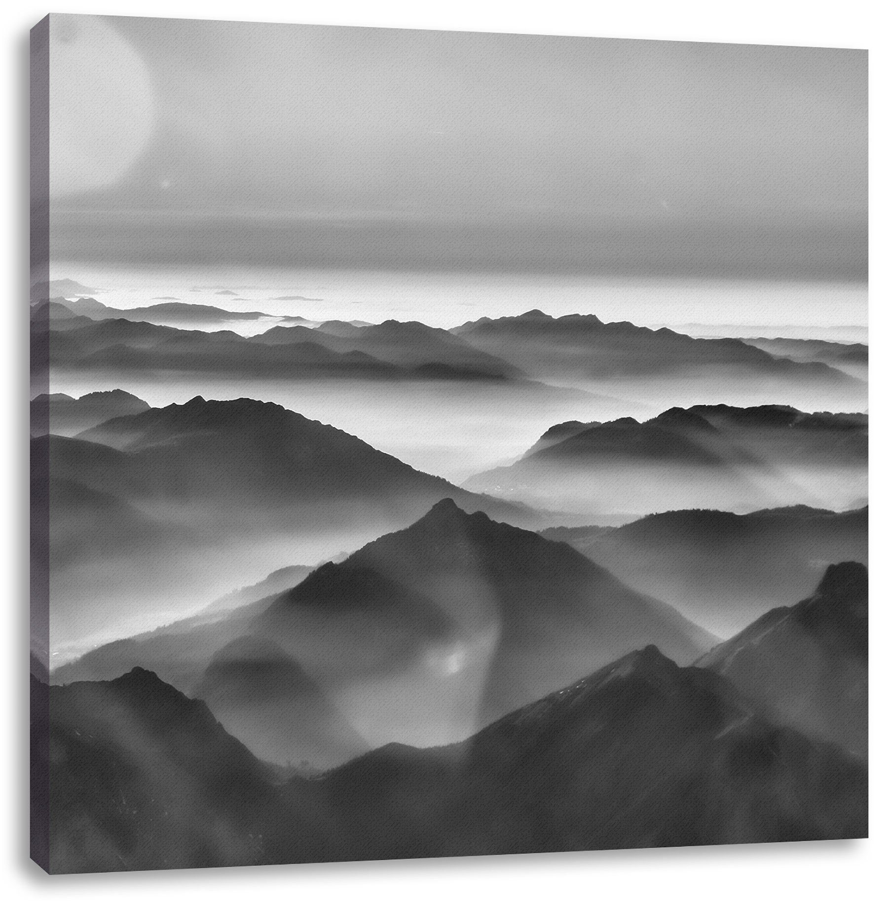 Pixxprint Leinwandbild Wunderschöne Zackenaufhänger inkl. Alpenberge fertig Wunderschöne (1 Leinwandbild Alpenberge, bespannt, St)