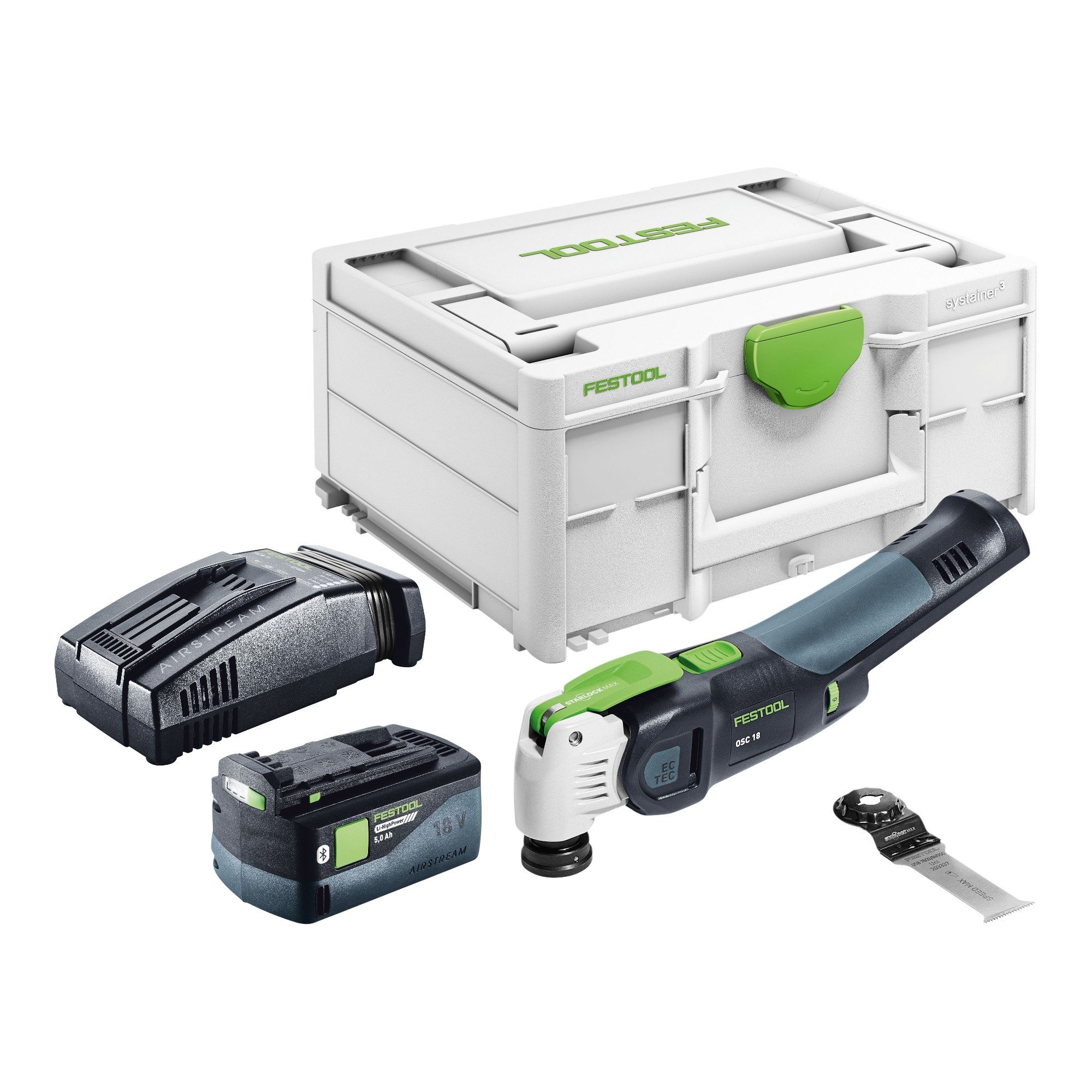 FESTOOL Akku-Multifunktionswerkzeug OSC 18 E-Basic Akku Oszillierer 18 V Starlock Max Brushless