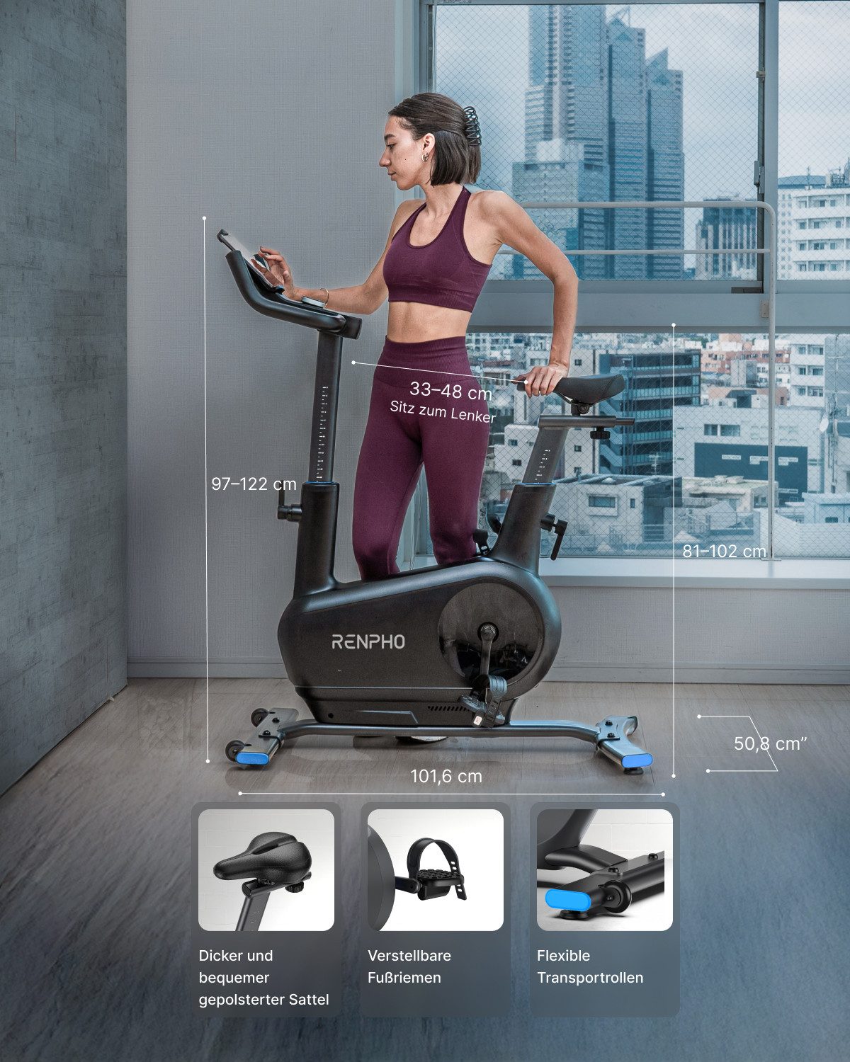 RENPHO Heimtrainer RENPHO AI Smart Bike 2