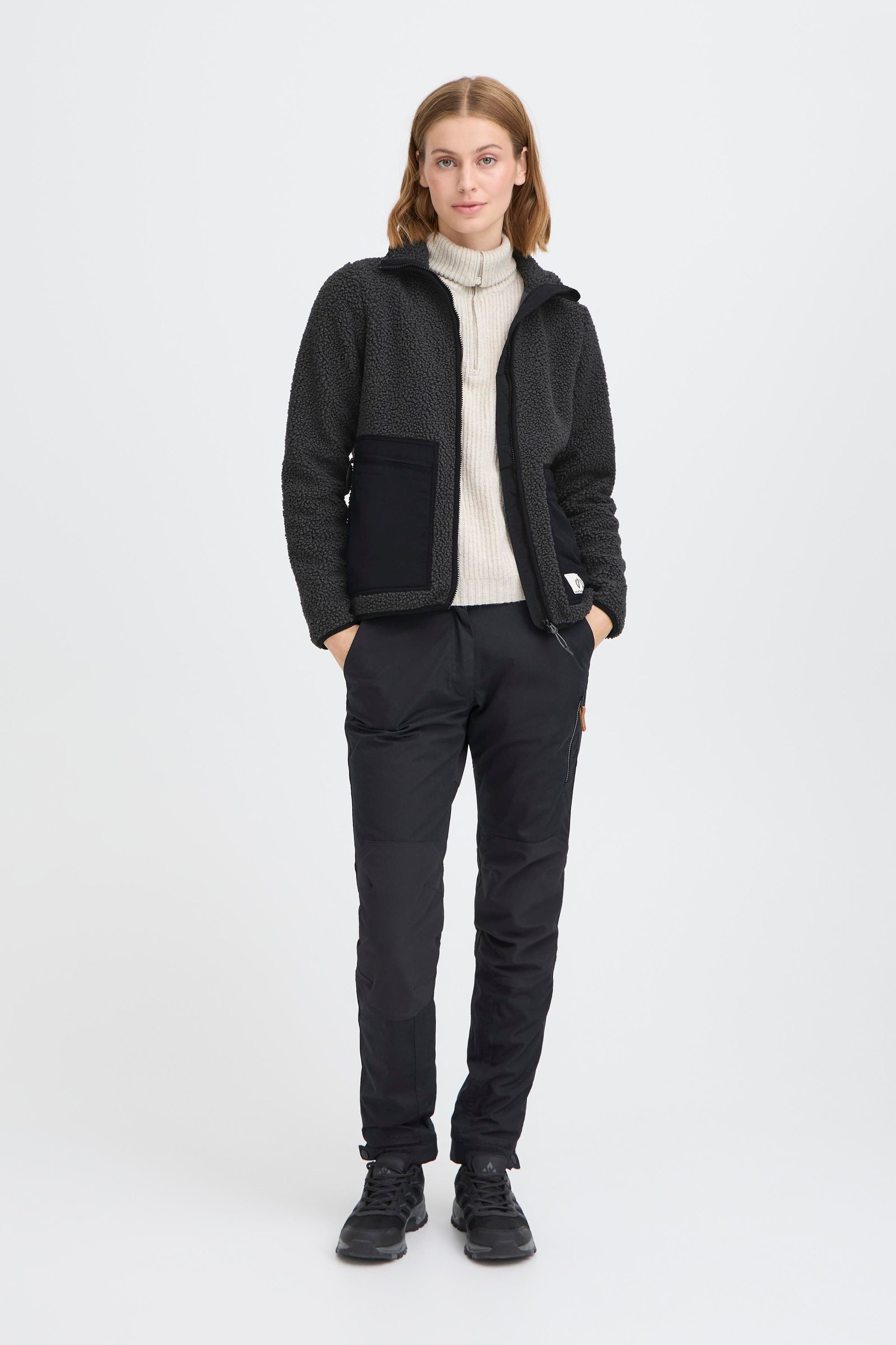 North Bend Plüschjacke NBGalonne W Modische Teddyjacke mit praktischen Taschen