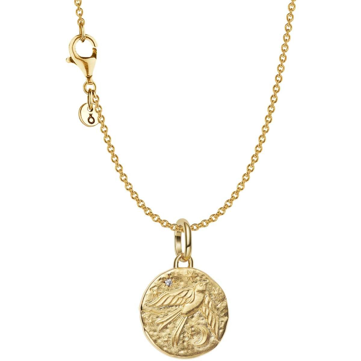 Pandora Kette mit Anhänger 21206, für Damen-Schmuckset Schwalbe Goldfarben