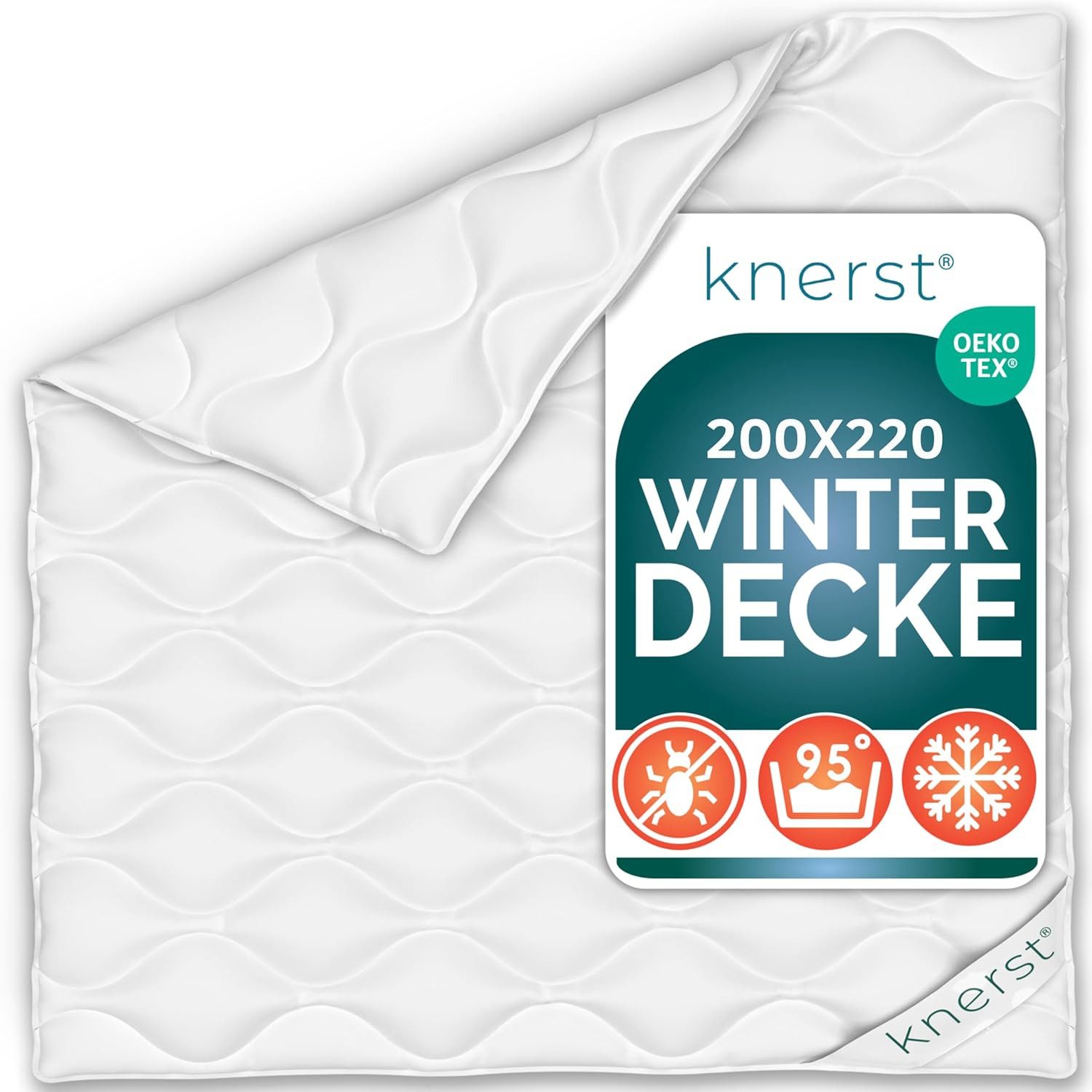 KNERST Microfaserbettdecke Allergiker Bettdecke Atmungsaktiv Klimafaser Steppdecke, Füllung: Klimafaser-Polyesterfüllung, Bezug: Polyester, Winterdecke, 200x220 cm, warmdecke, allergikerfreundlich