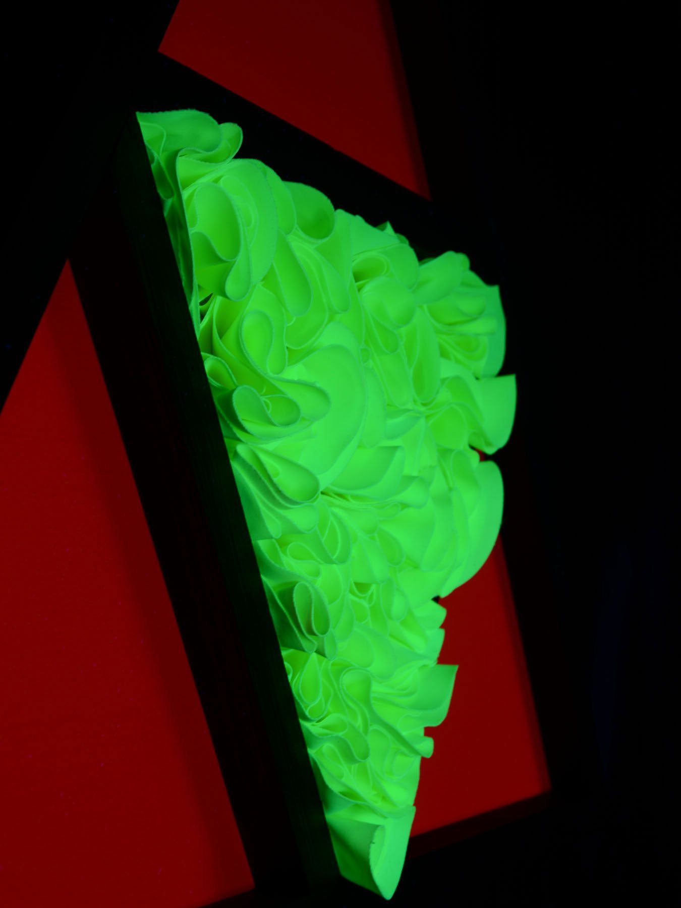 PSYWORK Dekoobjekt Schwarzlicht StringArt UV-aktiv, unter Triangle", Mind Change 65cm, Schwarzlicht "Psy leuchtet Harlequin