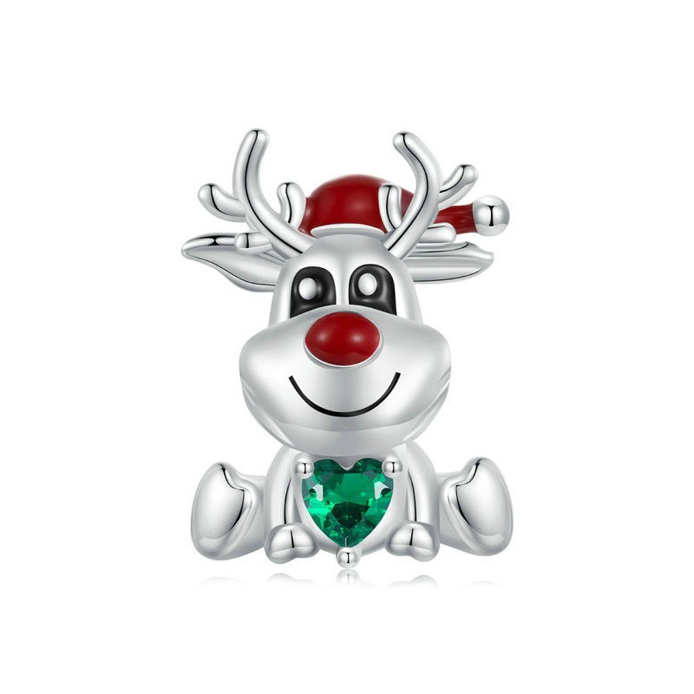 POCHUMIDUU Bead 925 Sterling Silber Cute Elch diy Armband Perlen (1-tlg., Perlen für Armbänder, Halsketten), Weihnachtsgeschenk