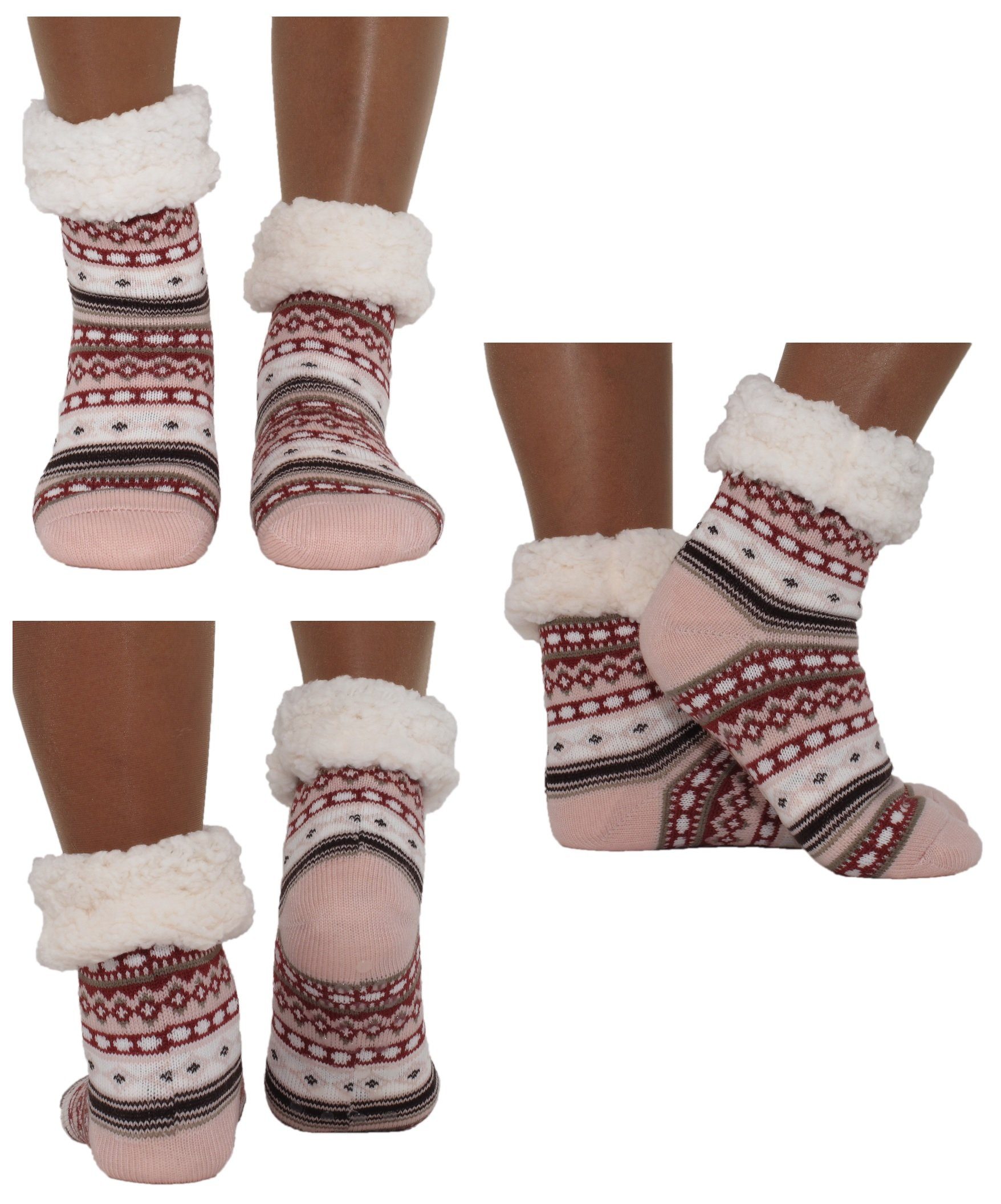 Flauschige Hüttensocken Mit ABS-Sohle - Kuschelig Warm Für Kalte Tage
