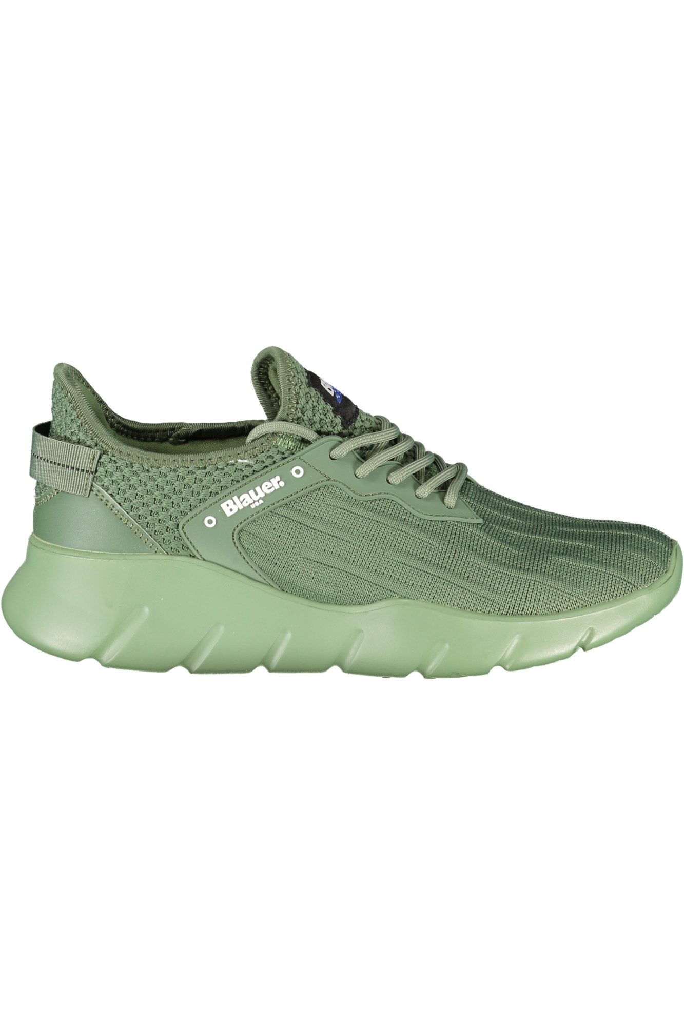 Blauer Sneaker Grüner Herrensportschuh mit Schnürsenkeln und