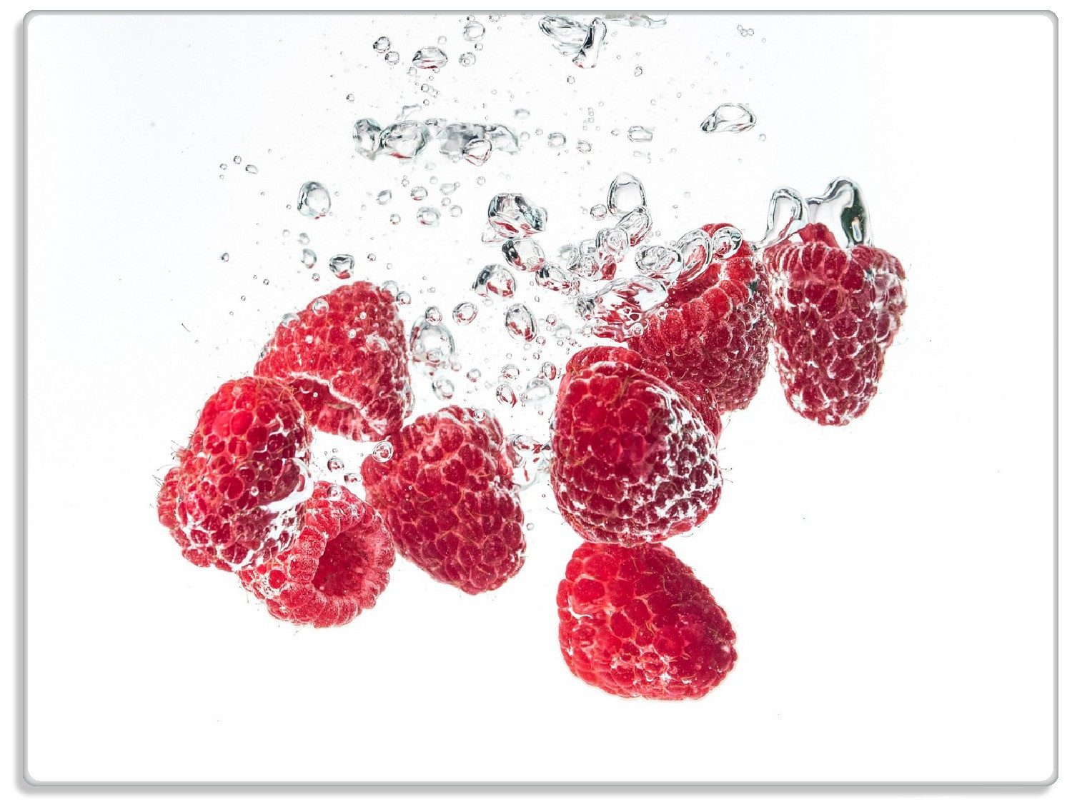 Wallario Schneidebrett Sprudelnde Himbeerfrische, ESG-Sicherheitsglas, (inkl. rutschfester Gummifüße 4mm, 1-St), 30x40cm