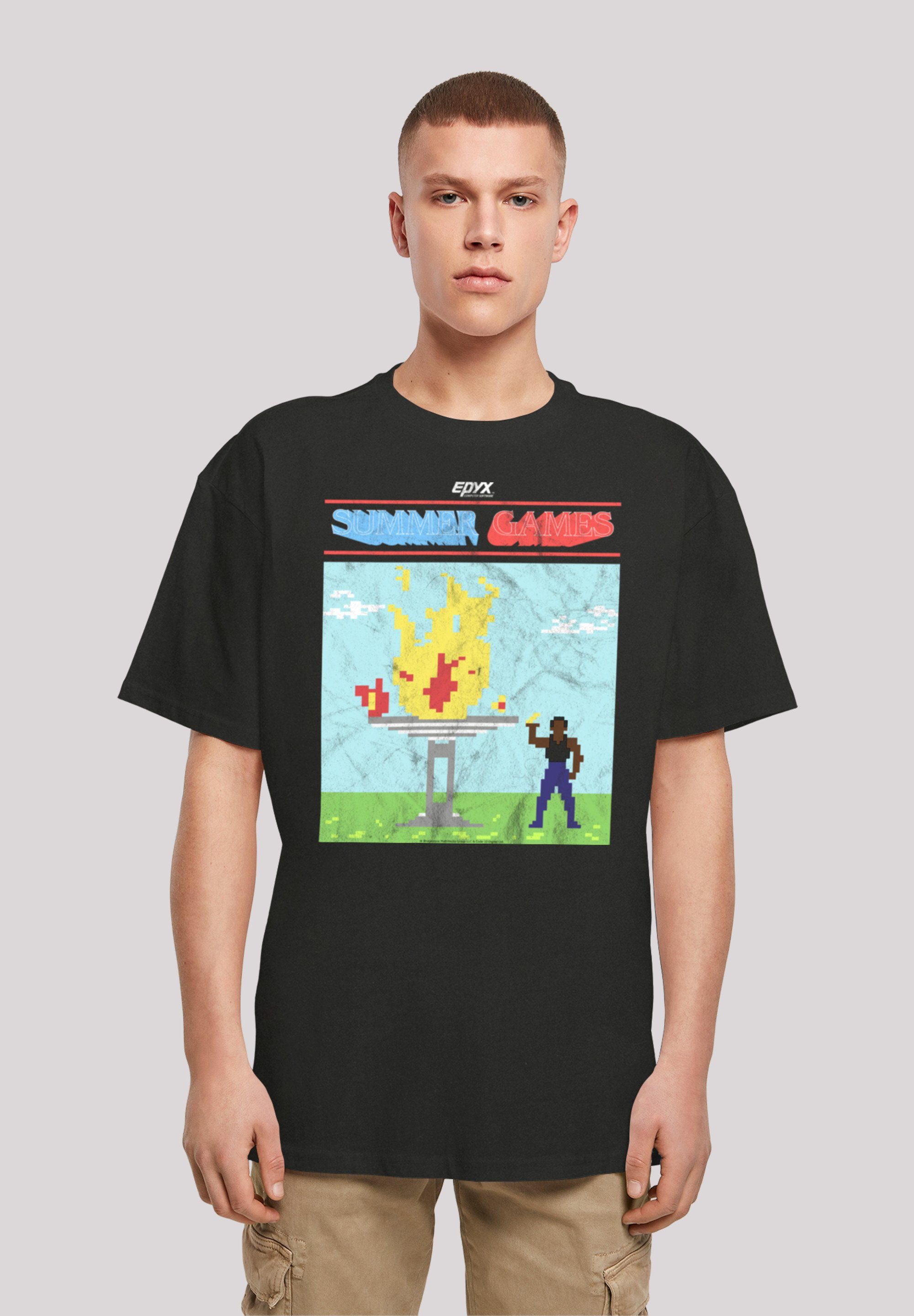 F4NT4STIC T-Shirt Summer Games Retro Gaming SEVENSQUARED Print schwarz