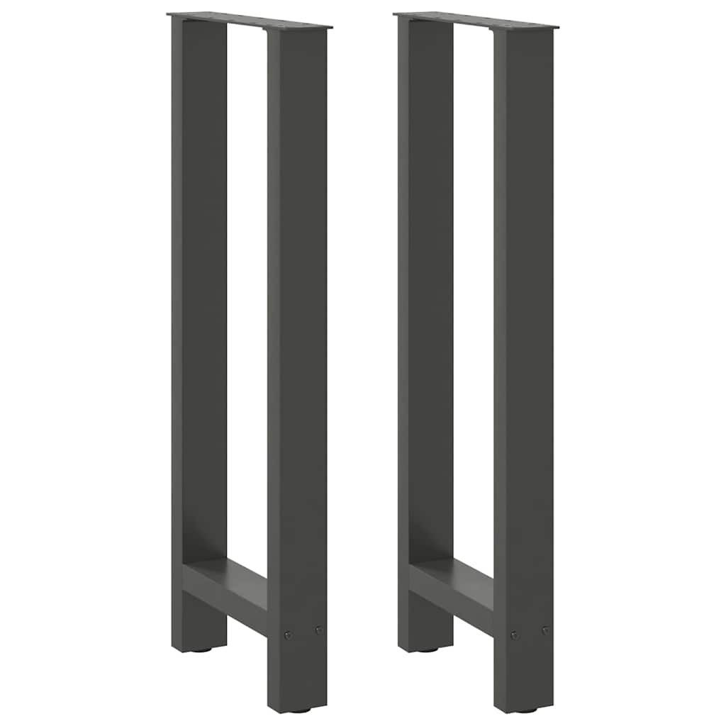 vidaXL Tischbein Bartischbeine Anthrazit 2 Stk. 50x(100-101) cm Stahl