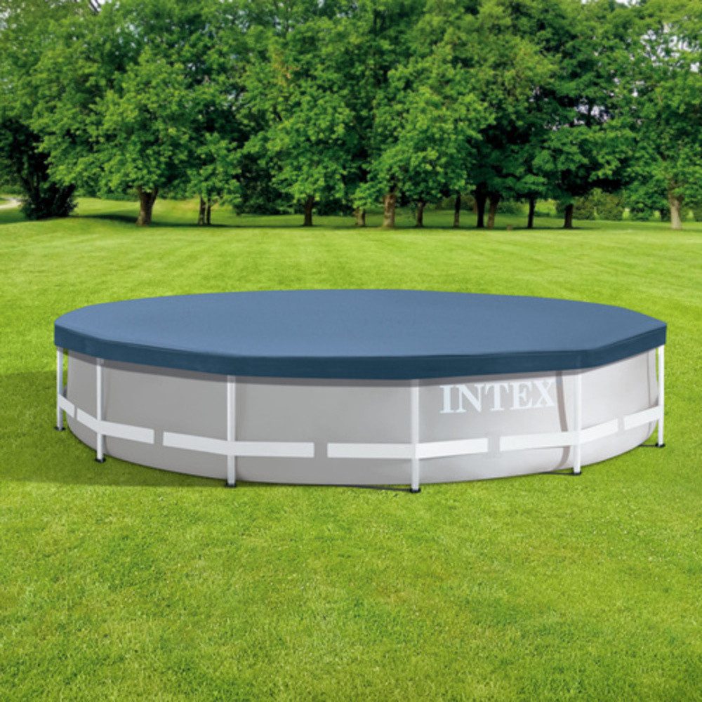 Intex Pool-Abdeckplane Poolabdeckung Frame-Pool 366 cm (Spar-Set, 1-St., Abläufe & Kordel), Der extra breite seitliche Überhang bietet einen hervorragenden Halt