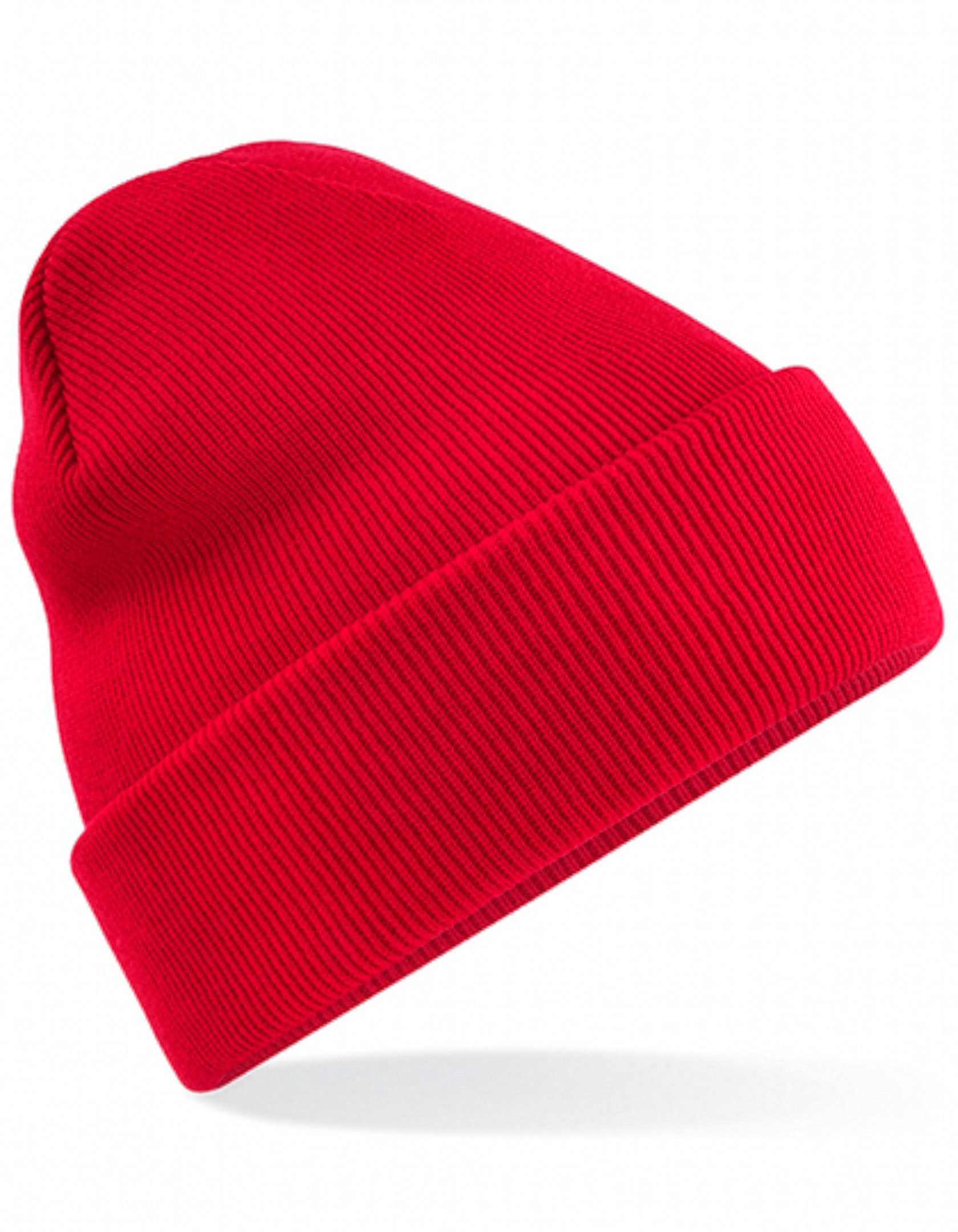 Beechfield® Beanie Damen Beanie Wintermütze mit Umschlag – doppellagige Strickmütze