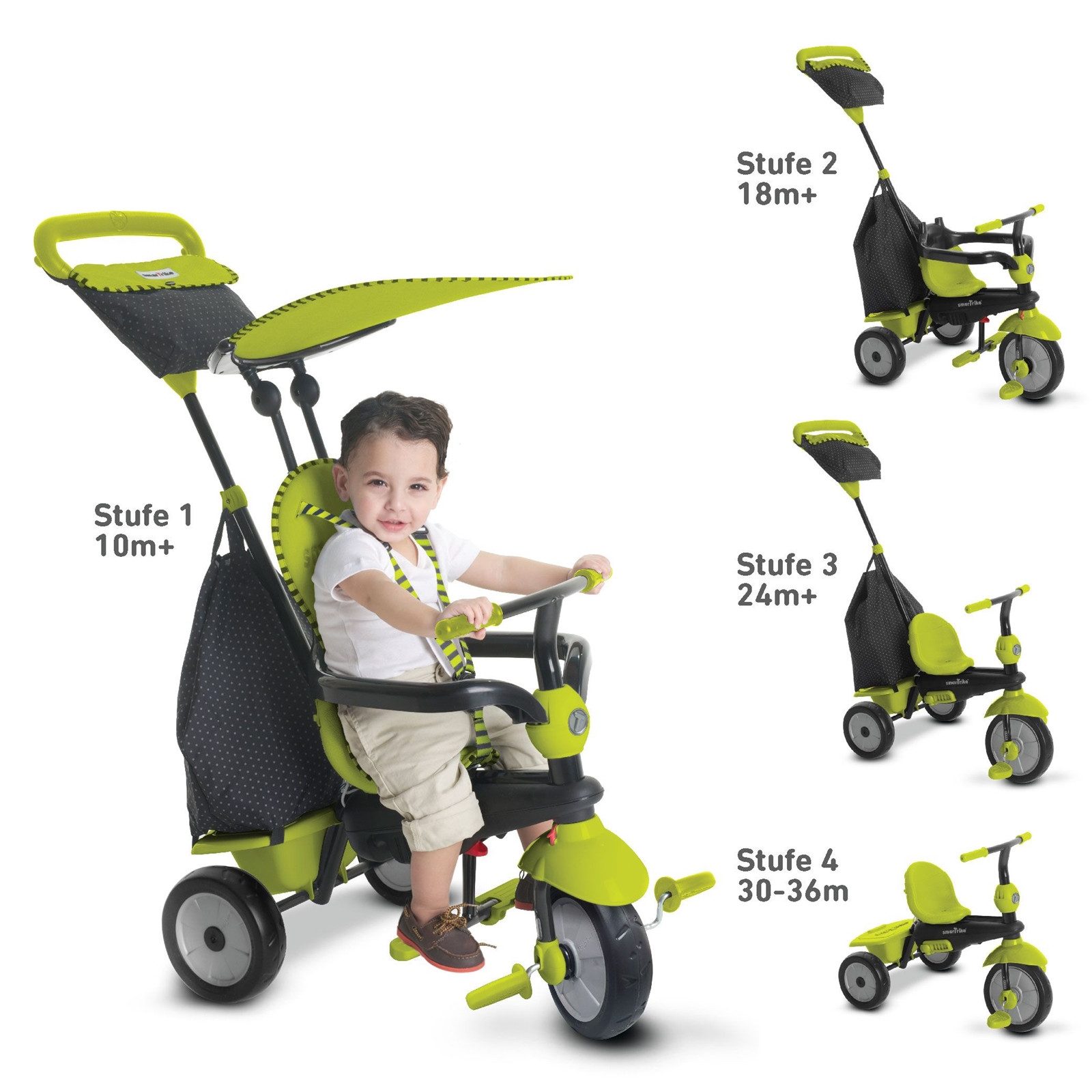 SmarTrike Glow Touch 4-in-1 Dreirad - Wachsendes Kinderdreirad Ab 10 Monaten In Grün