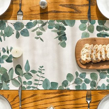 FELIXLEO Tischläufer Tischläufer Mode Eukalyptus Sommer Frühling Küche Esstisch 33 x 183 cm