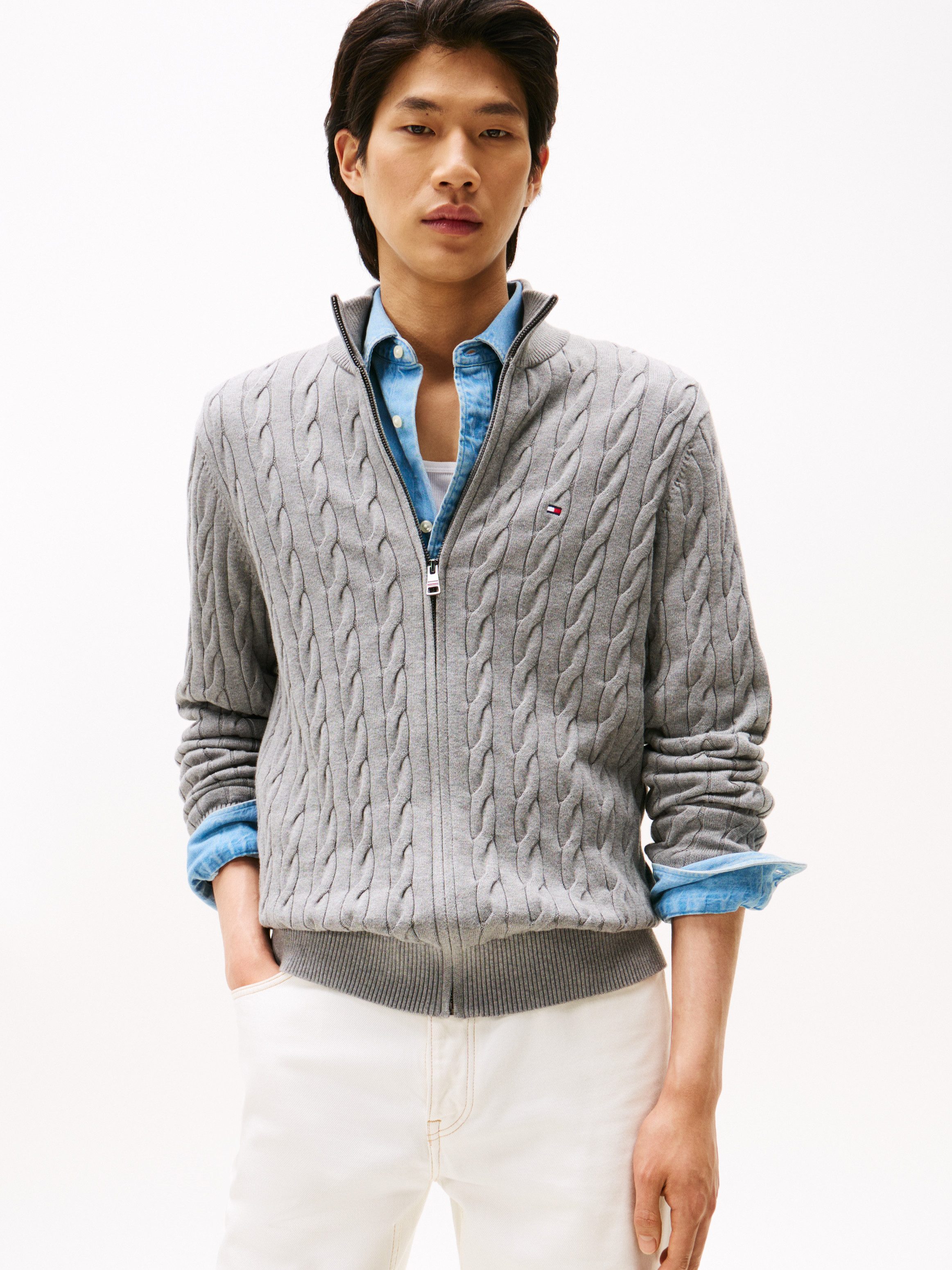 Tommy Hilfiger Strickjacke CLASSIC COTTON CABLE günstig online kaufen