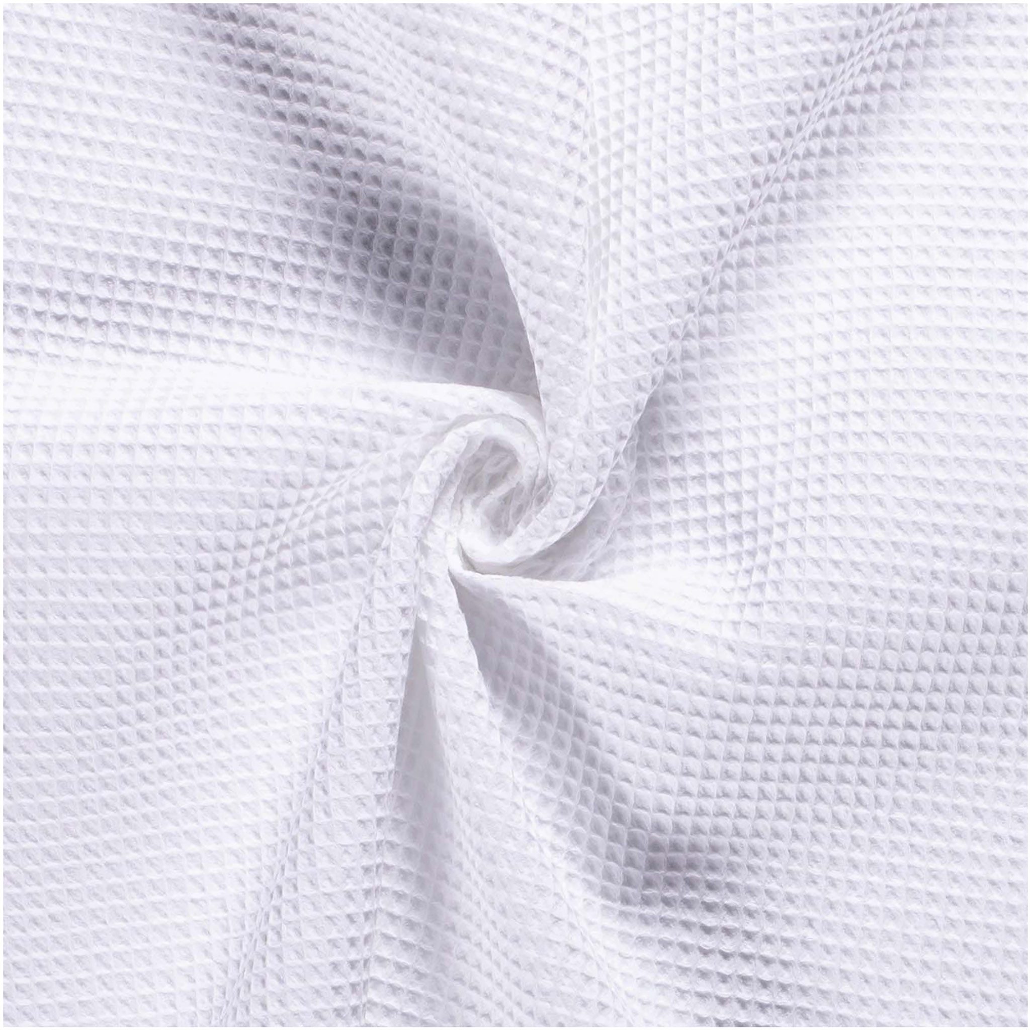 maDDma Stoff 50x150cm Frottierstoff Baumwollstoff Kinderzertifiziert Meterware, weiß