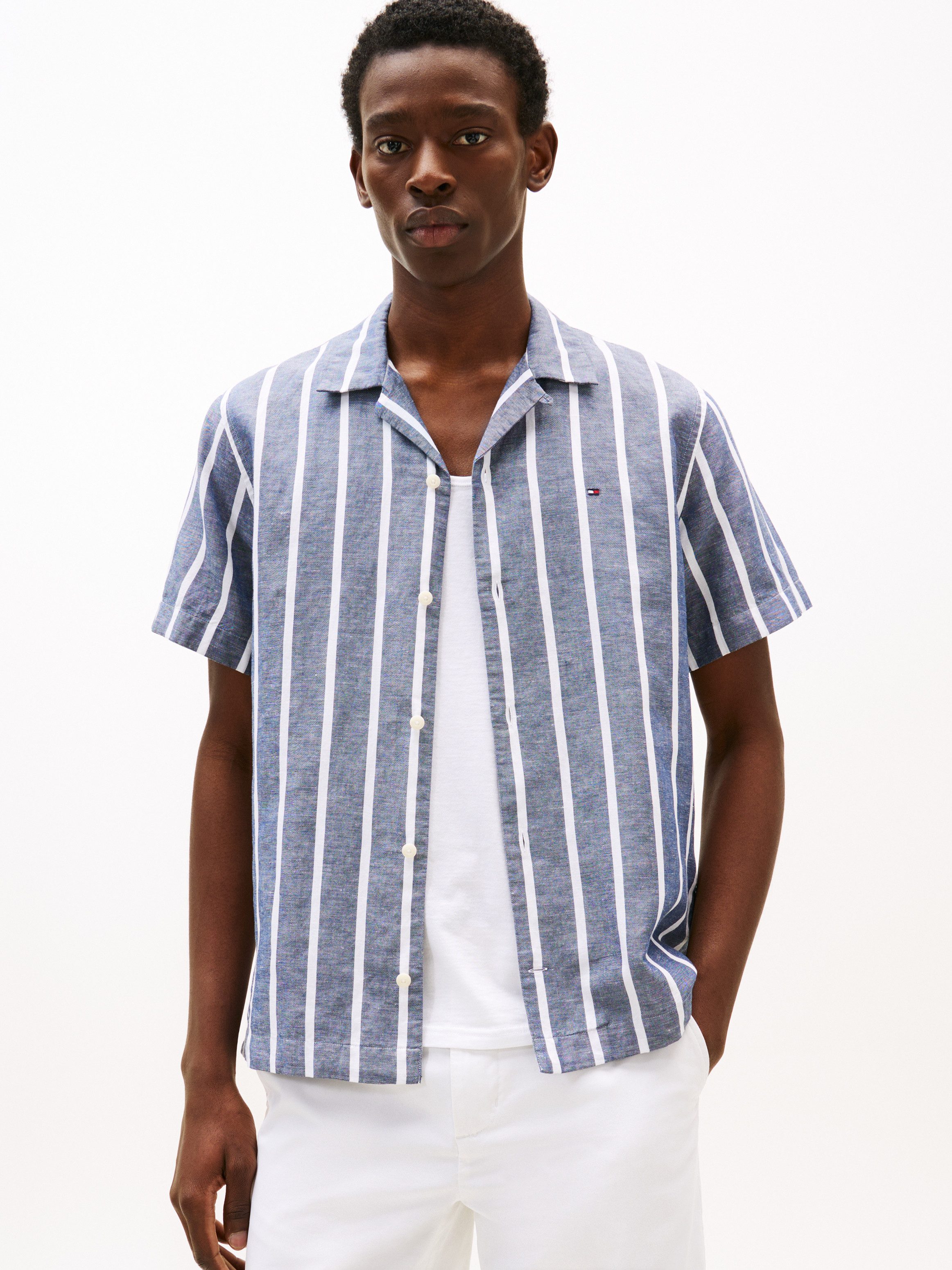 Tommy Hilfiger Kurzarmhemd LINEN BLEND STRIPED günstig online kaufen