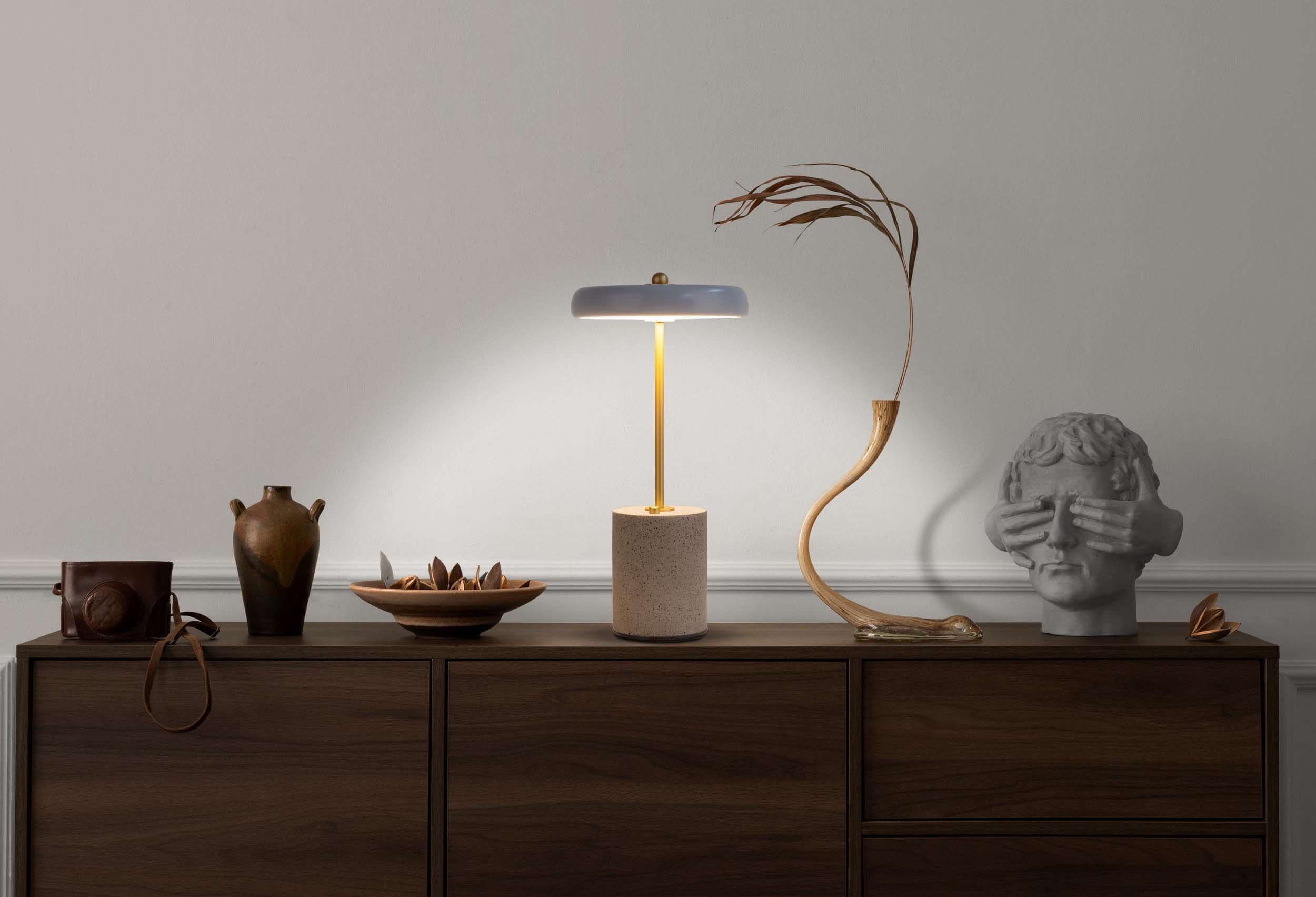 näve Tischleuchte "SETA" Tischlampe H: 30 cm, Ein-/Ausschalter, LED fest integriert, Warmweiß, Dimmbar per Berührungssensor