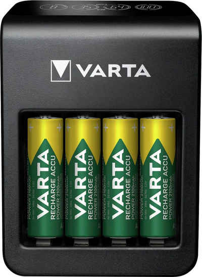 VARTA VARTA LCD Plug Charger+ 4x AA Accus Batterie-Ladegerät (2400 mA, Set, 5-tlg)