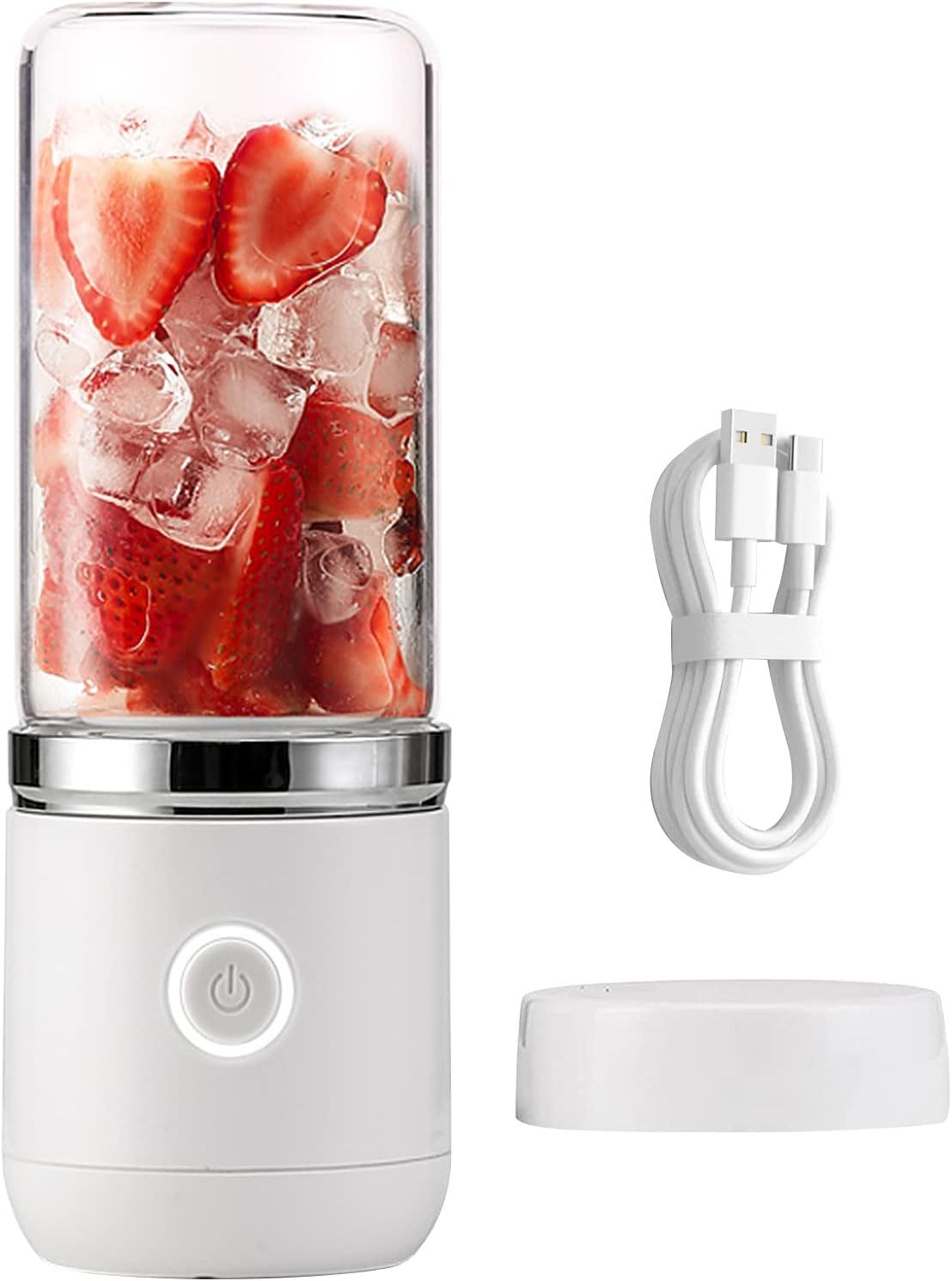 FELIXLEO Smoothie-Maker Tragbarer Mixer, USB Mini Smoothie Blender 350ml Wiederaufladbar Weiß