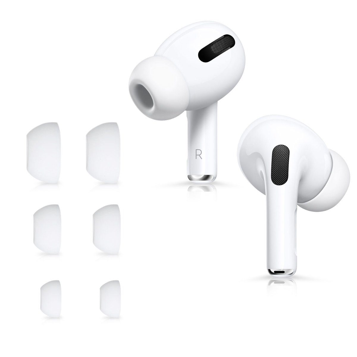 Apple Pro - für 6x Weiß Ohrstöpsel Silikon 2 In-Ear Ohrpolster (3 / Airpods Kopfhörer) 1 Größen Polster kwmobile Pro