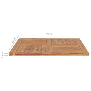 vidaXL Tischplatte Tischplatte Massivholz Teak Quadratisch 90×90×2,5 cm (1 St)