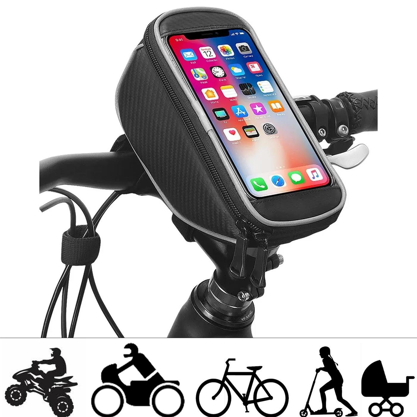 CoolGadget Handy-Halterung Sahoo Lenker Halter Bike - 0.8 Liter, (Fahrrad Motorrad Halterung Smartphone Handy Halter für Lenker)