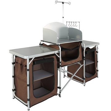VEVOR Küchentisch 174x176x46 cm, Tischküche Faltbar Outdoor Küchenbox Aluminiumgestell