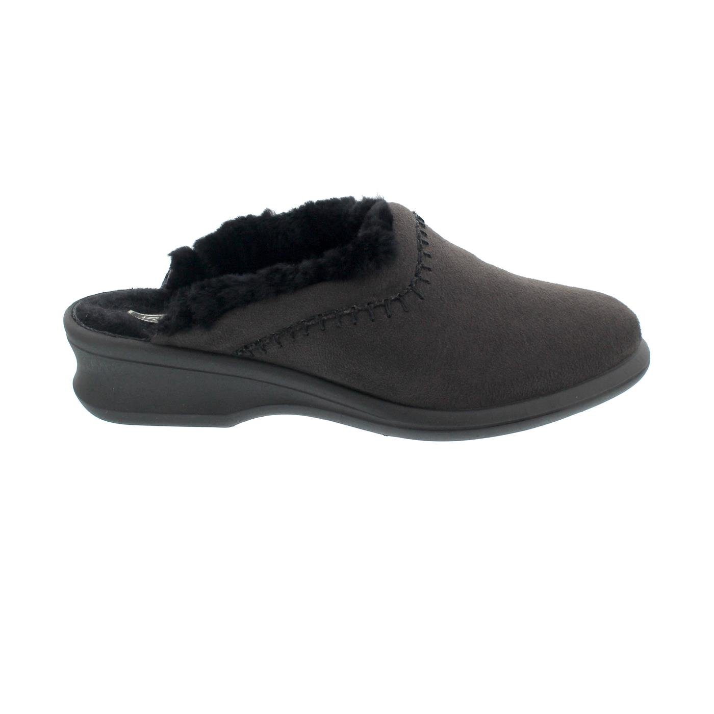Rohde Rohde Farun Hausschuh mit Lammfell, Microvelour, graphit, Weite F 1/2, Pantoffel
