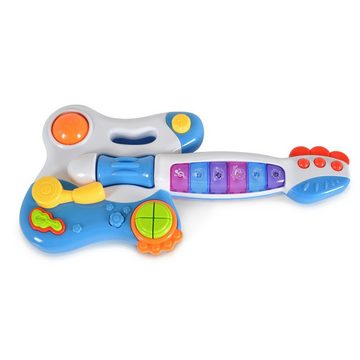 Moni Spielzeug-Musikinstrument Musikspielzeug Gitarre HE0501, Töne, Melodien, Tasten, Licht, ab 18 Monate