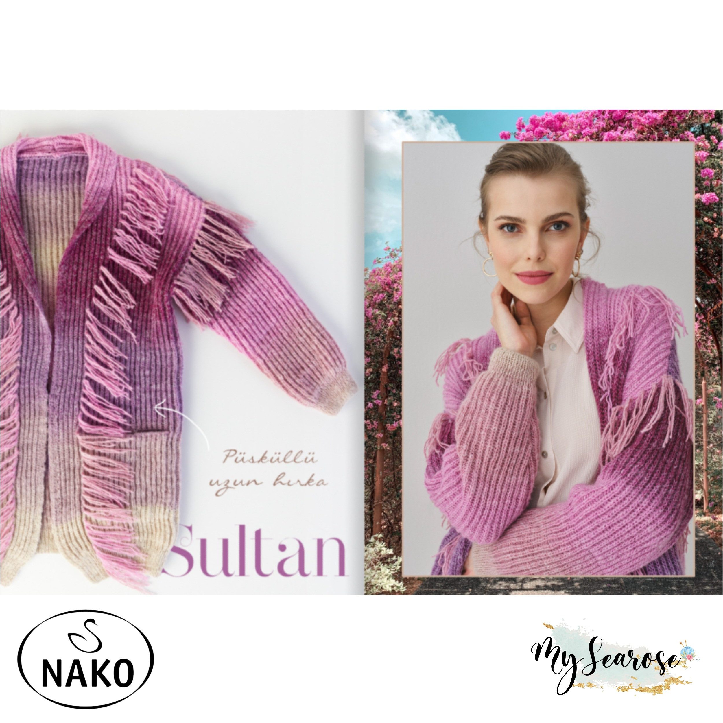 NAKO 4 x Nako Sultan Häkelwolle, 320 m, Strickgarn,Häkelngarn