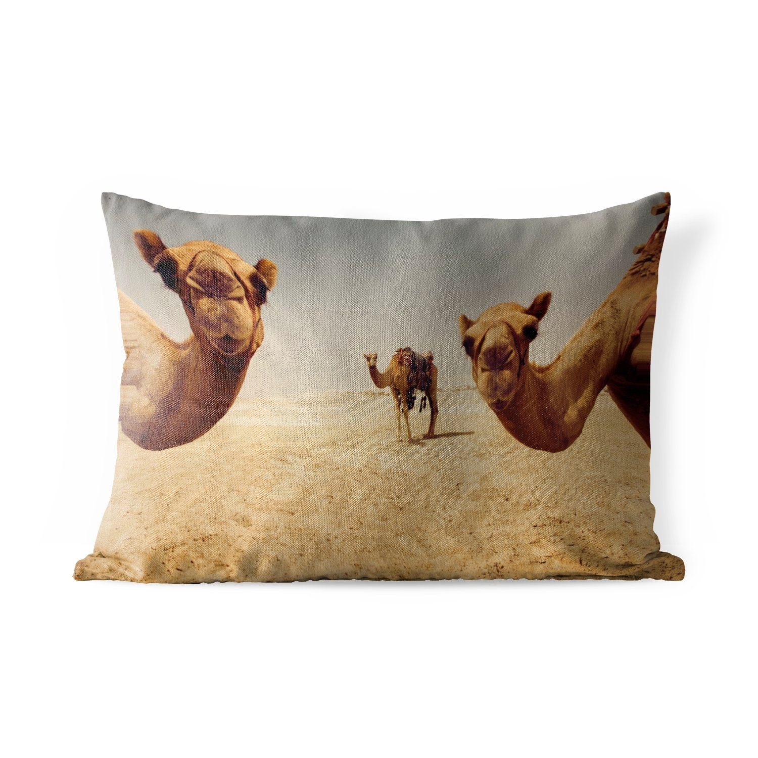 MuchoWow Dekokissen Kamele in Outdoor-Dekorationskissen, Kissenhülle Doha Polyester, Dekokissenbezug, Gatar
