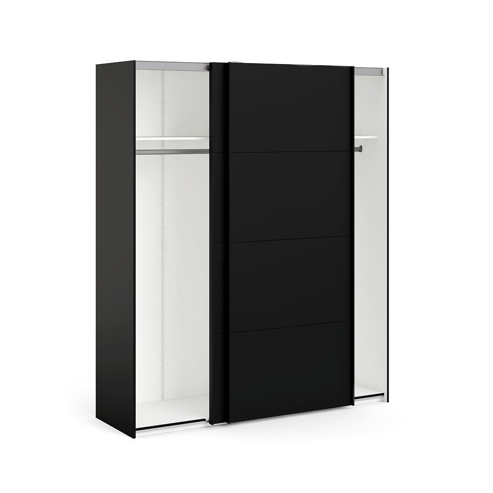 ebuy24 Kleiderschrank Firenze Schiebetürenschrank A6 2 mattschwarz Türen (1-St)