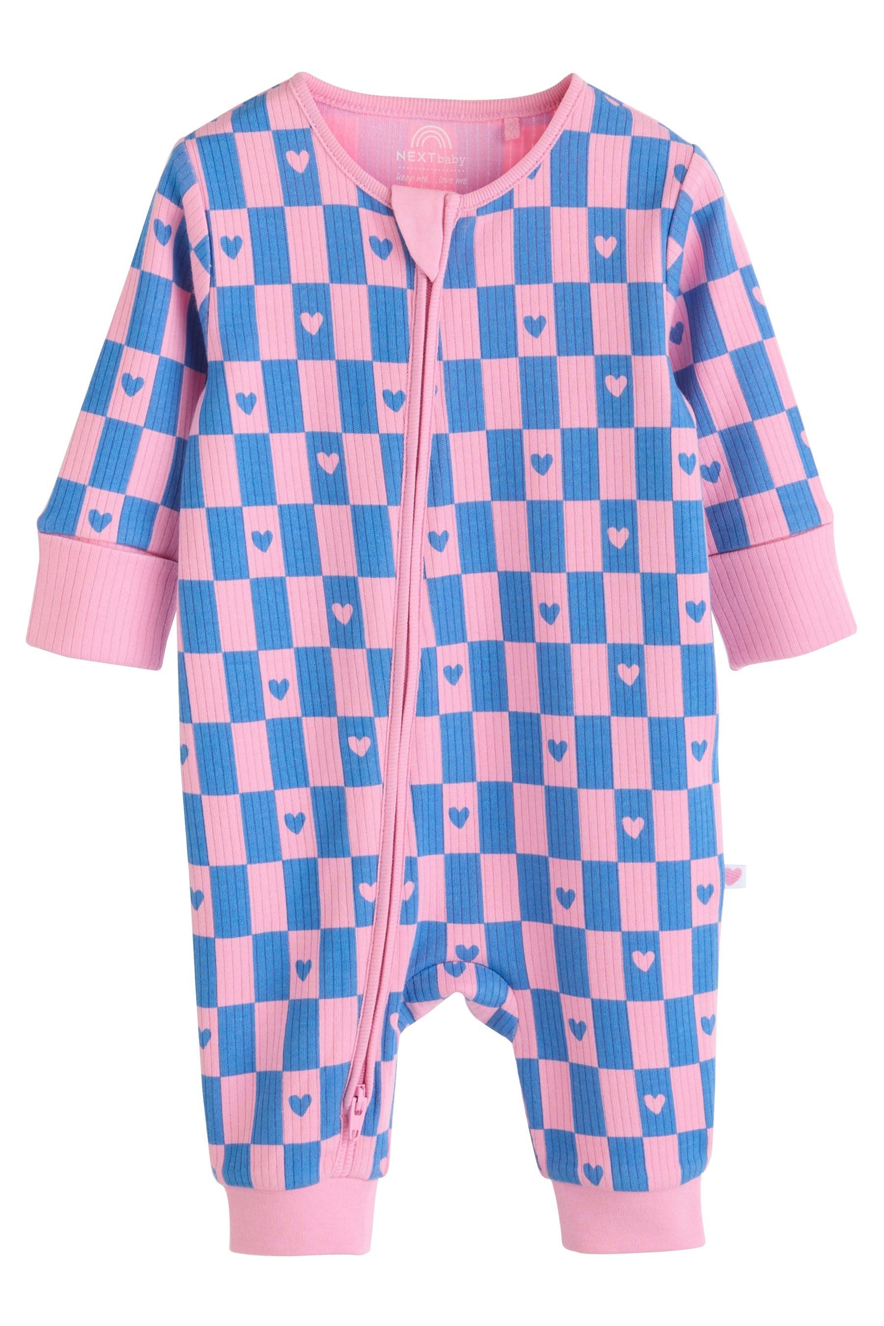 Next Schlafoverall Fußlose Baby-Schlafanzüge mit RV, 3er-Pack (3-tlg)