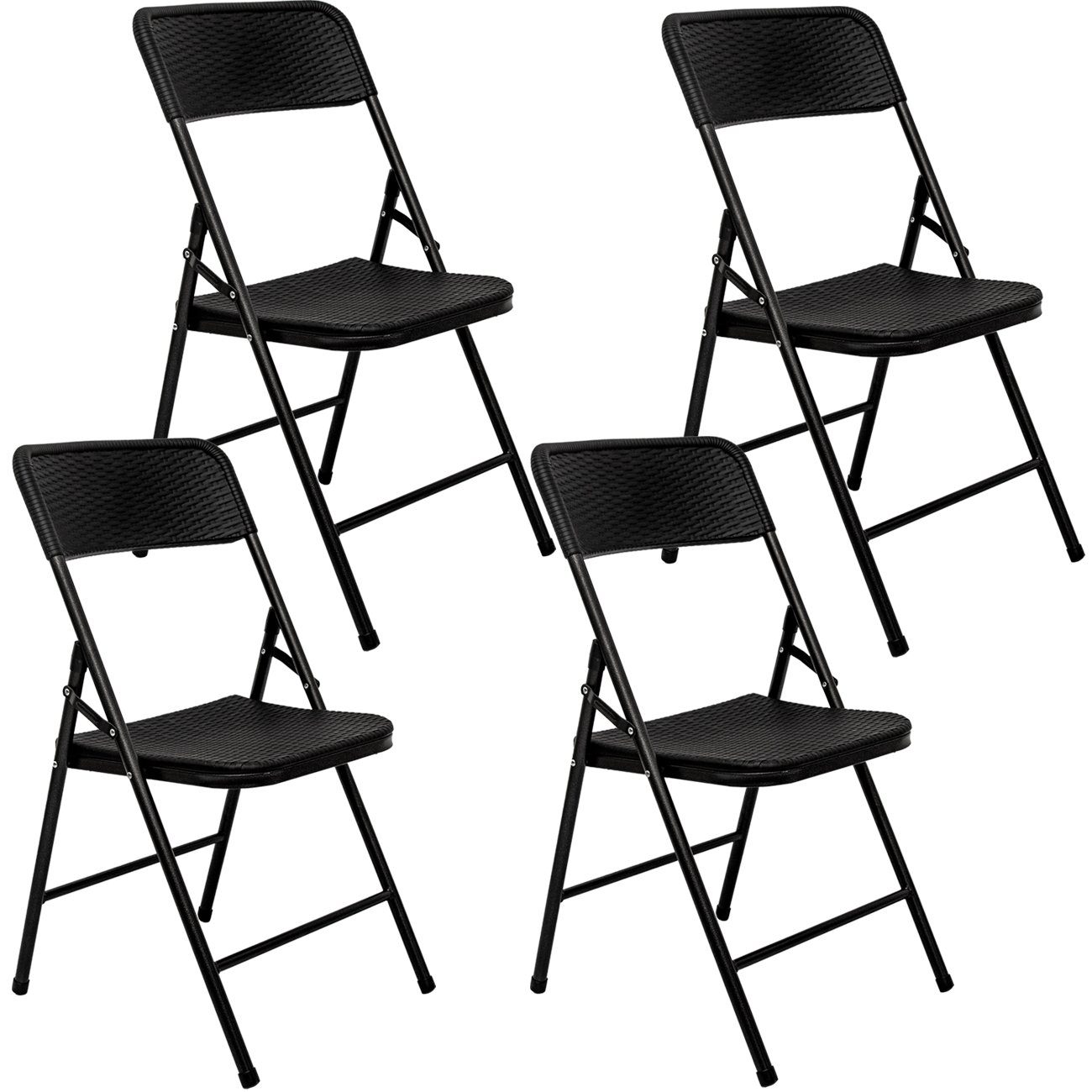 AMANKA Klappstuhl Set 4 Stück bis 150 kg - Partystuhl Klappbar - Kunststoff Klappstühle, Gartenstühle Wetterfest - Kunststoffstuhl Faltbar - Outdoor Faltstuhl