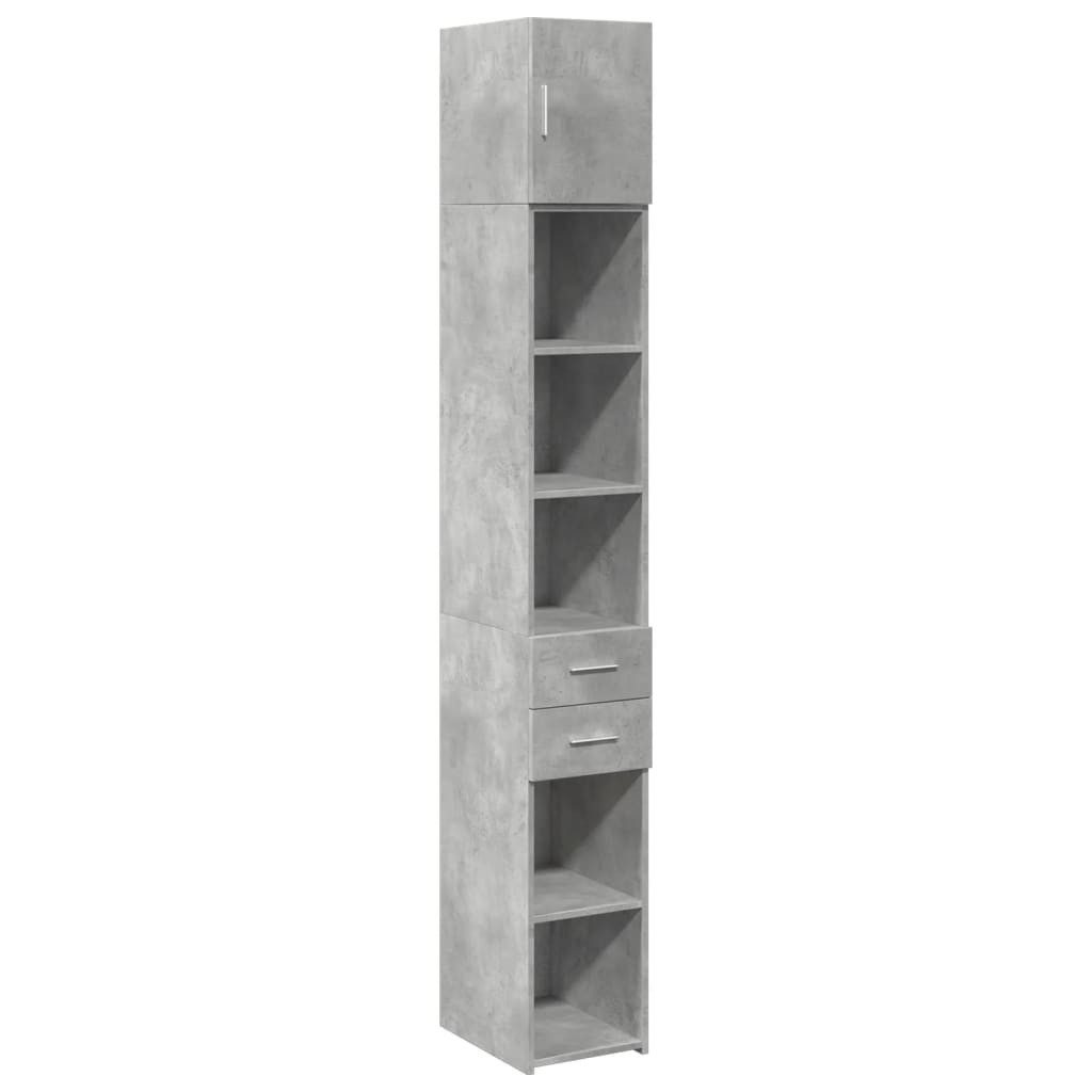 vidaXL Sideboard Hochschrank Schmal Betongrau 30x42,5x225 cm Holzwerkstoff (1 St)