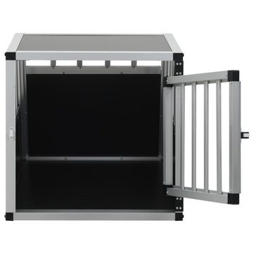 möbelando Hunde-Transportbox 296091, aus Aluminium in schwarz, silber