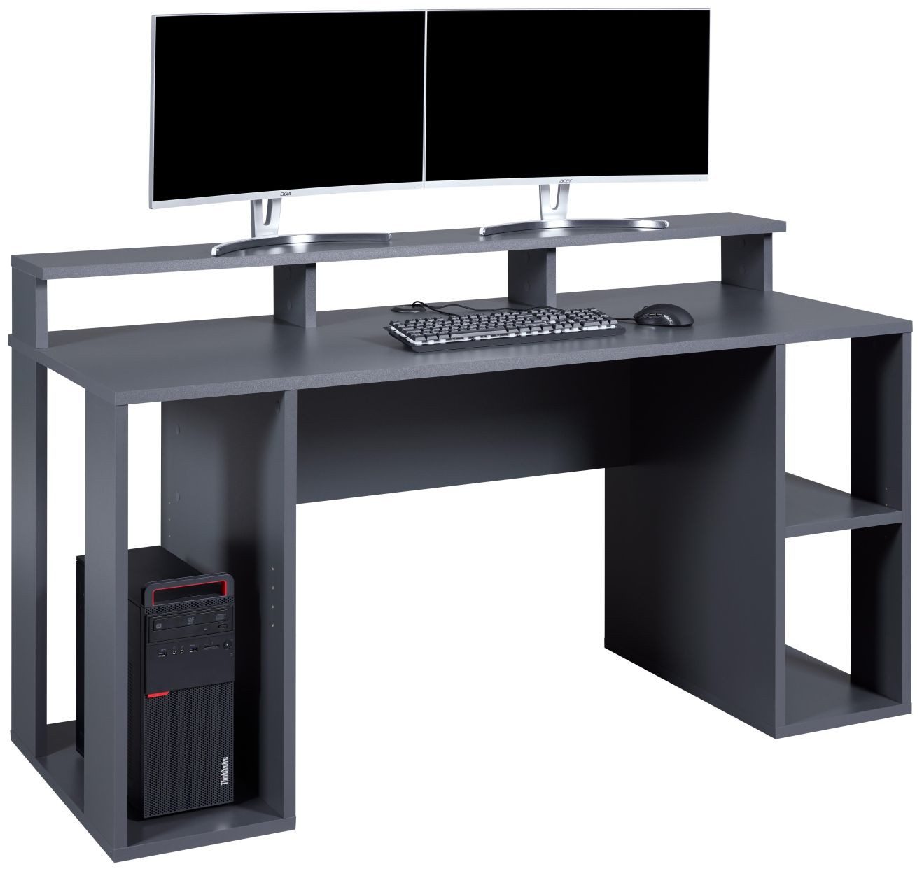 FURNARO Computertisch, Tisch, Schreibtisch, Bürotisch, Zockertisch 160 x 91 x 76,5 cm