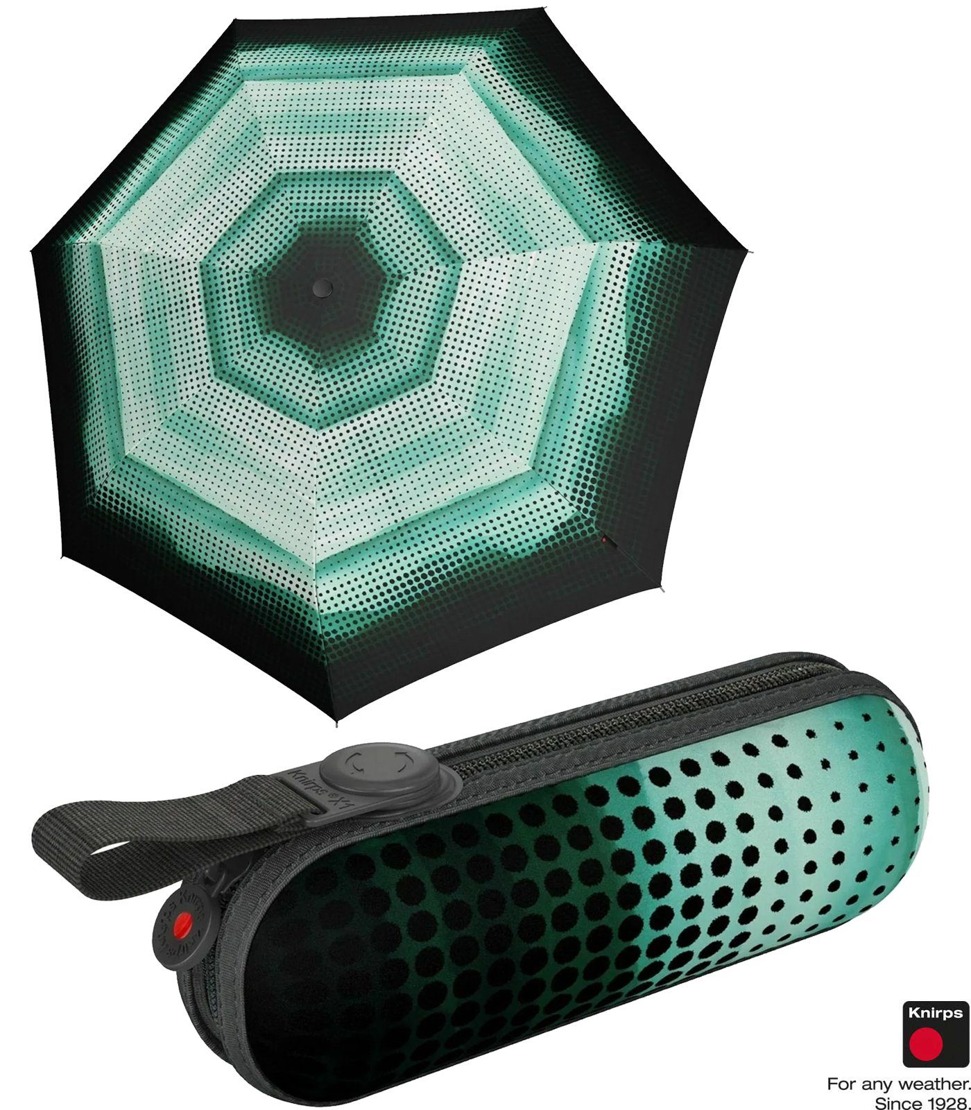 Knirps® Taschenregenschirm X1 Super Mini mit ecorepel-Technologie - 2Dream, der kleine, leichte, kompakte Begleiter grün