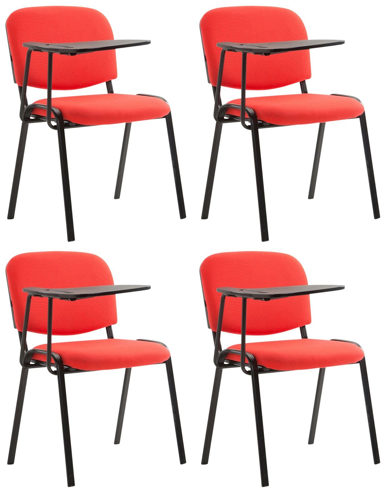 (4er Set), CLP gepolstert, Stoff Tisch Besucherstuhl klappbarer rot Ken