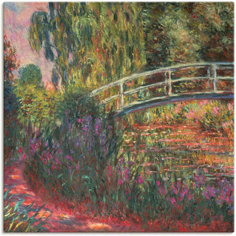 Artland Leinwandbild Japanische Brücke im Garten von Giverney, Garten (1 St), auf Keilrahmen gespannt