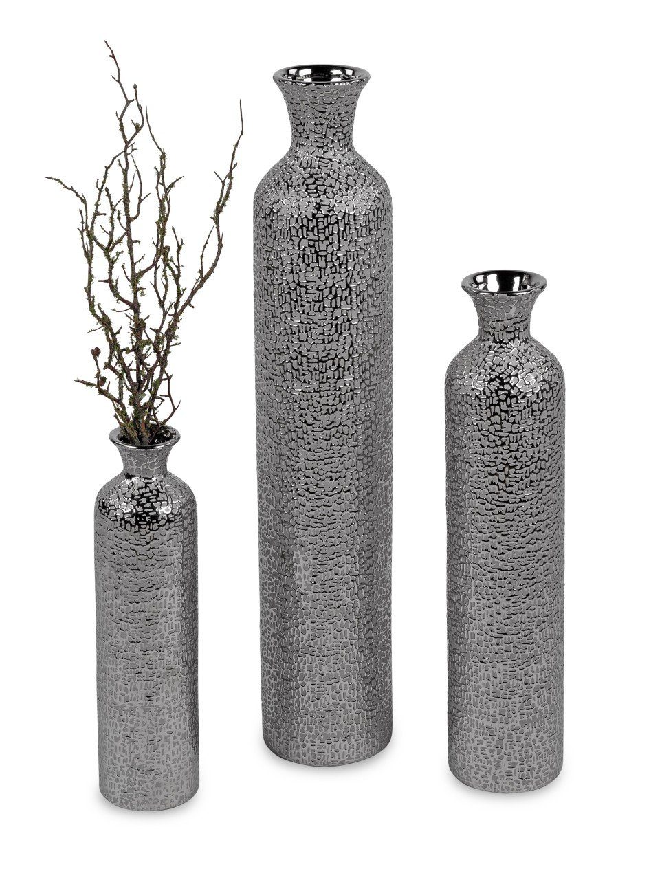 formano Bodenvase Helsinki, Silber H:72cm D:14cm Keramik