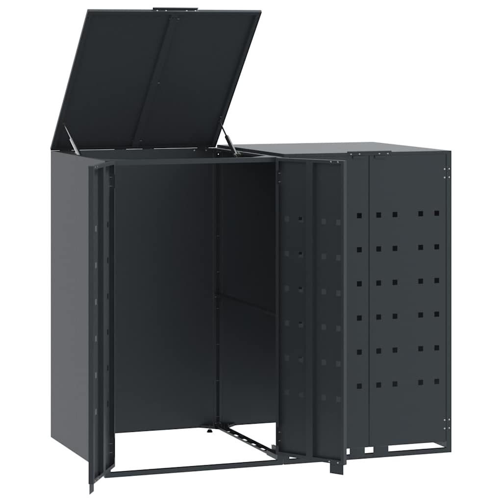 vidaXL Mülltonnenbox Mülltonnenbox für 2 Tonnen Anthrazit 138x79x117 cm Stahl