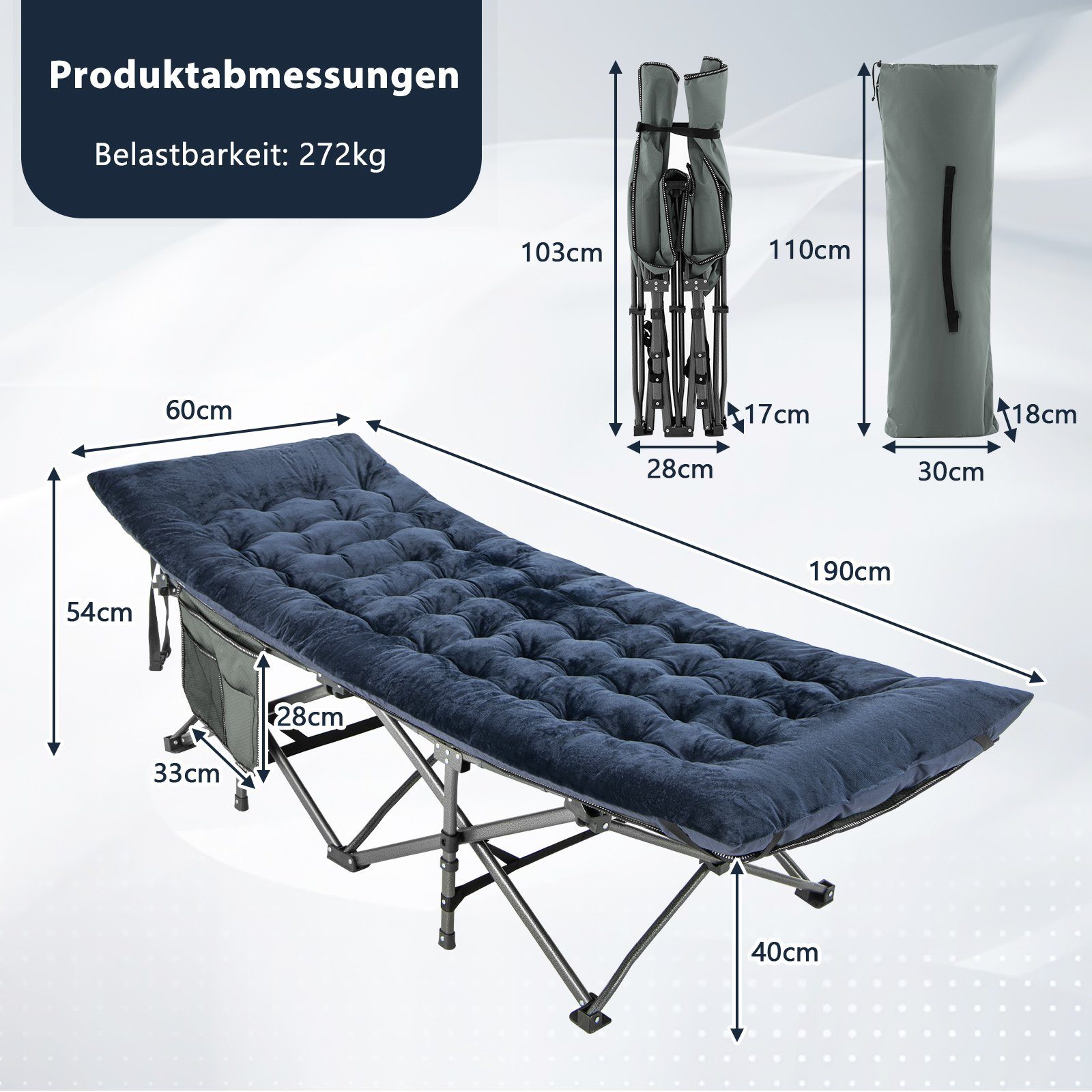 COSTWAY Liegenauflage Feldbettauflage, 190 x 70 günstig online kaufen